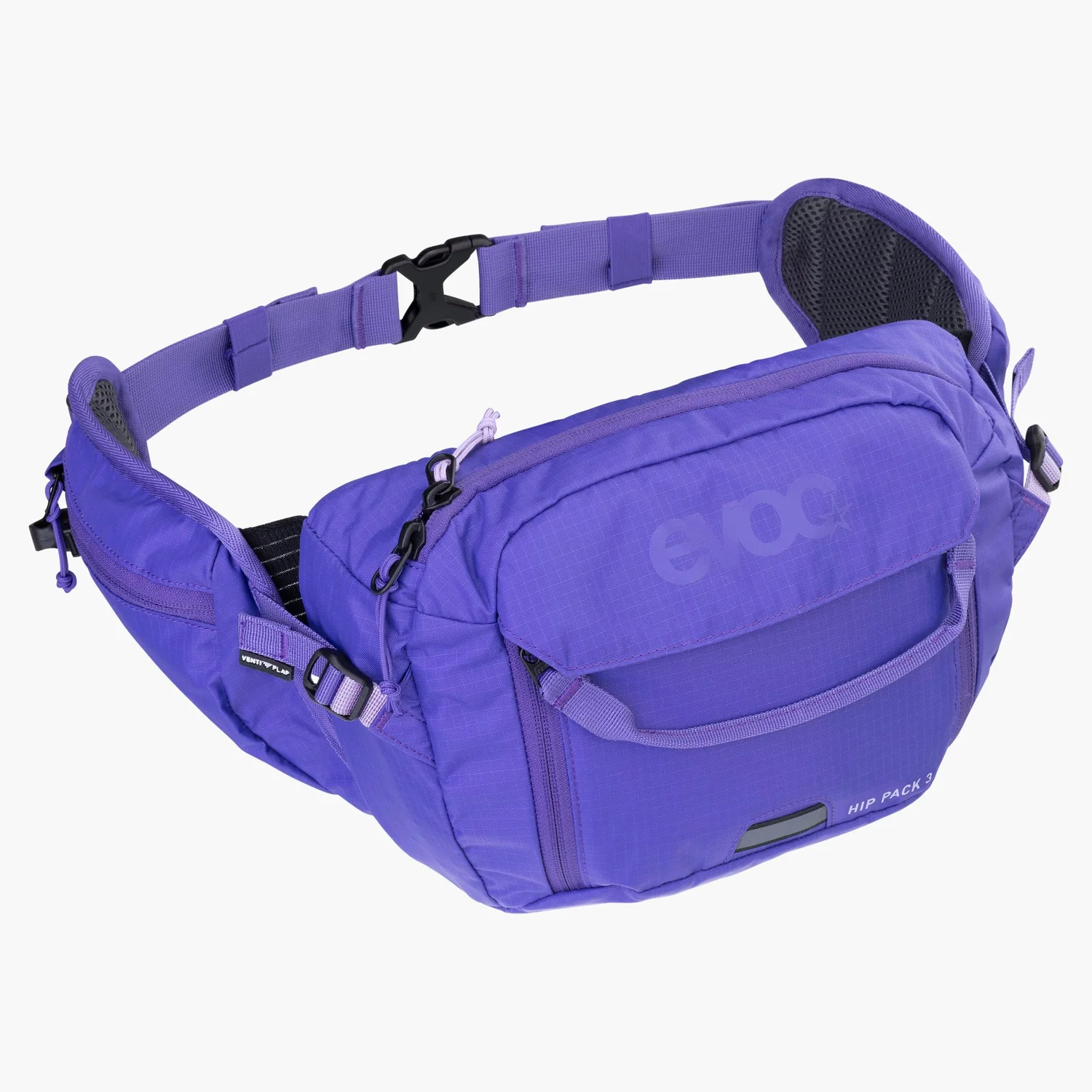Hüfttasche, Violett, Textil, Reißverschlussfächer, Verstellbarer Hüftgurt