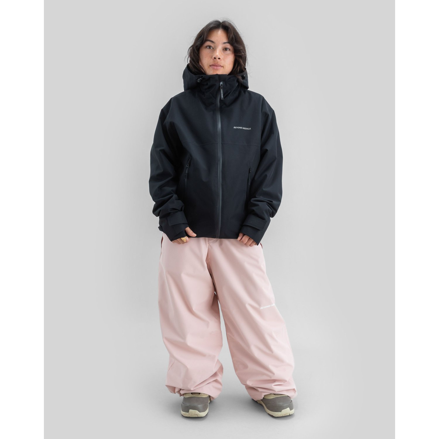 jacke, anorak, schwarz, kapuzenjacke, pufferhose