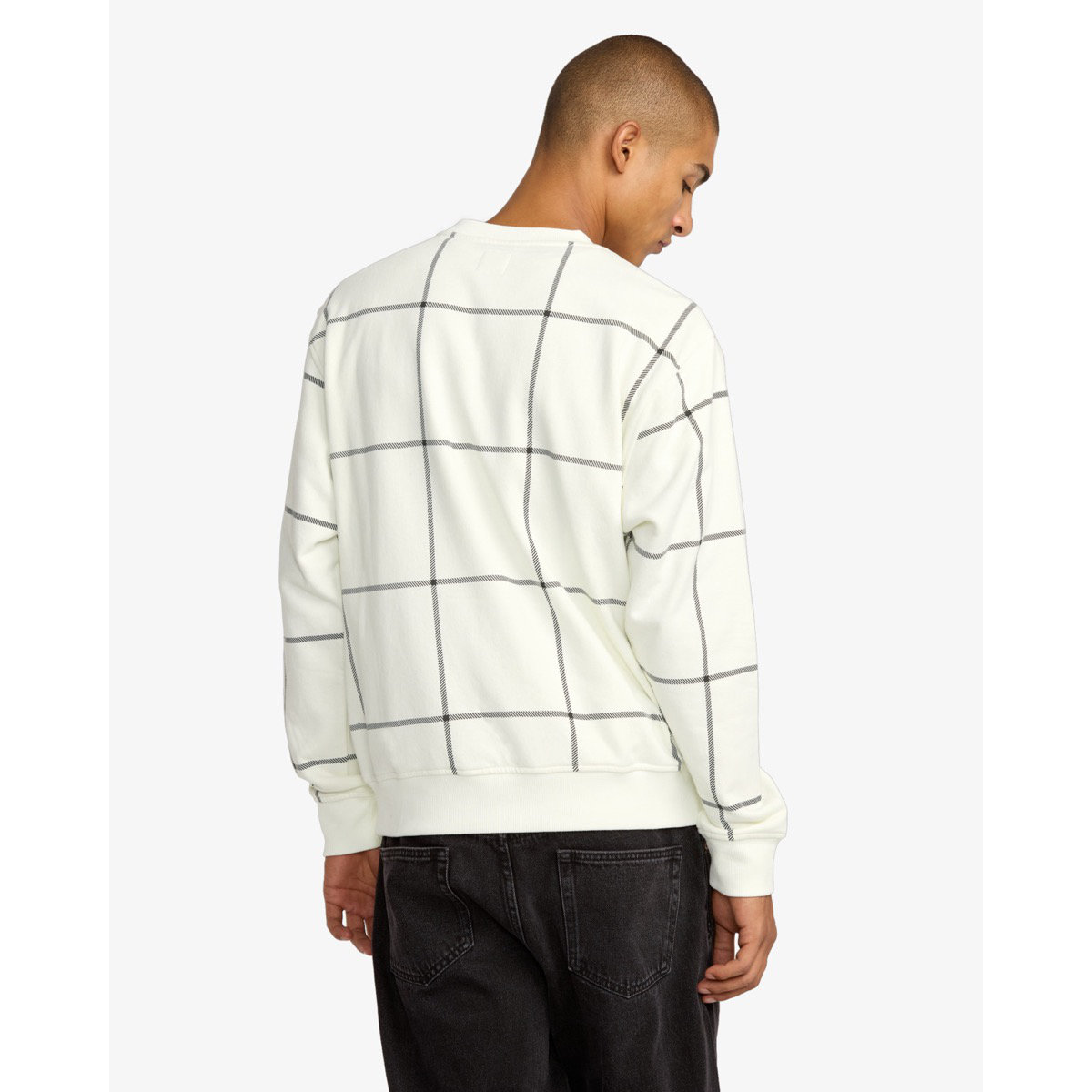 Vacancy Window Pane Crew Manches longues, pull, sweat-shirt, homme, personne