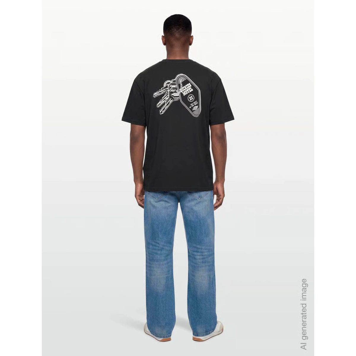 Plain City Ss Tee T-shirt, manches courtes, imprimé, noir, dos