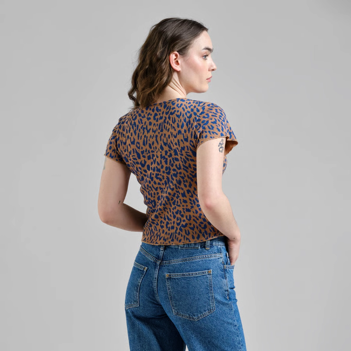 Rib Top Ven Leopard Light