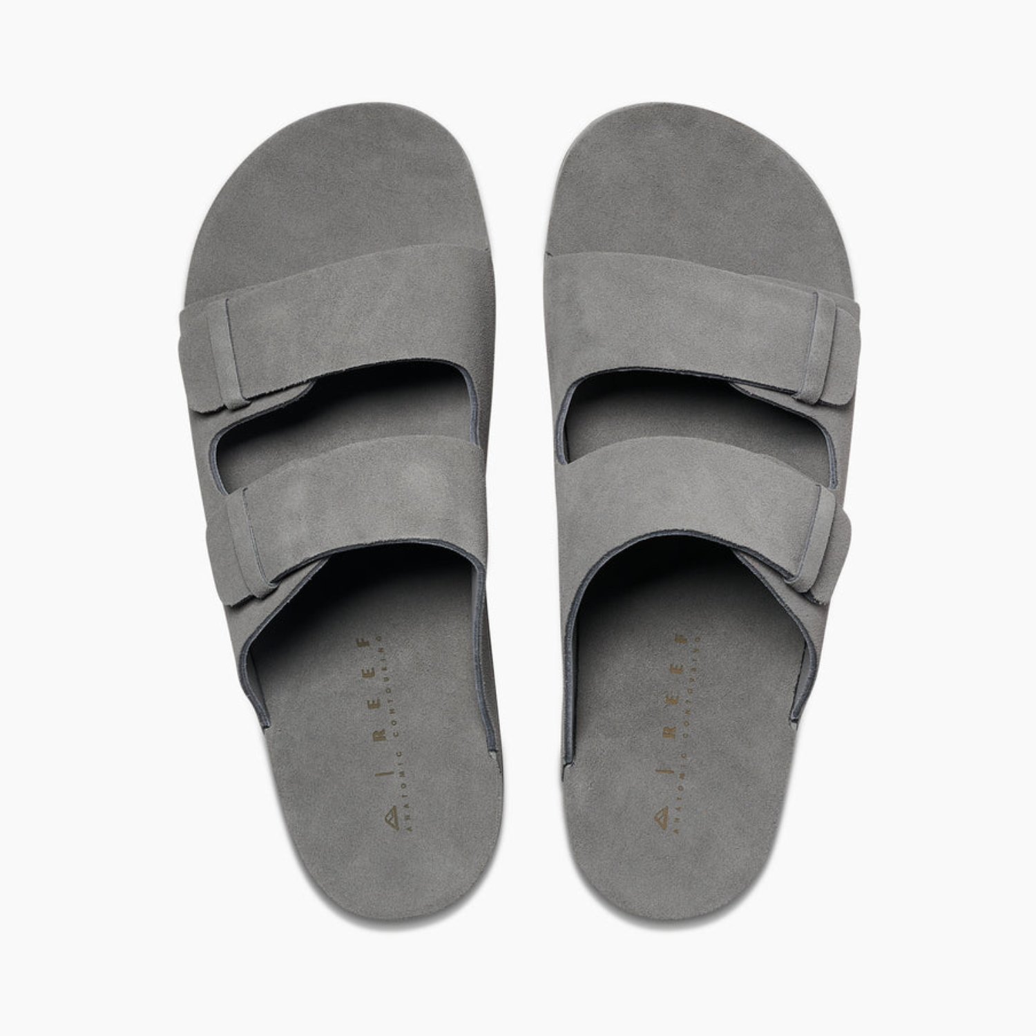chaussons, sandales, à deux lanières, gris, bout ouvert