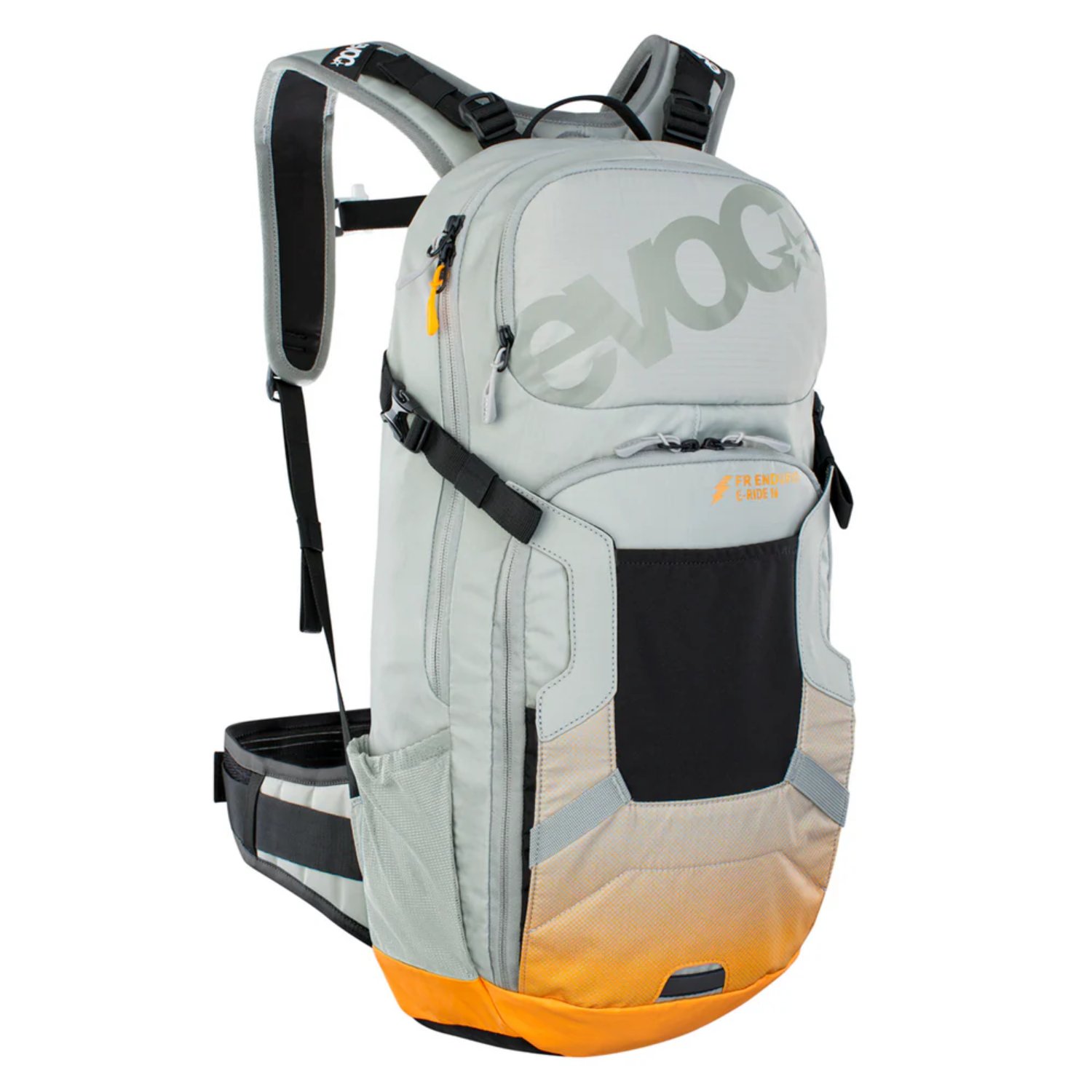 FR Enduro E-Ride 16L Backpack Sac à dos, randonnée, sac à dos avec bretelles, coloris gris-orange, poche avant
