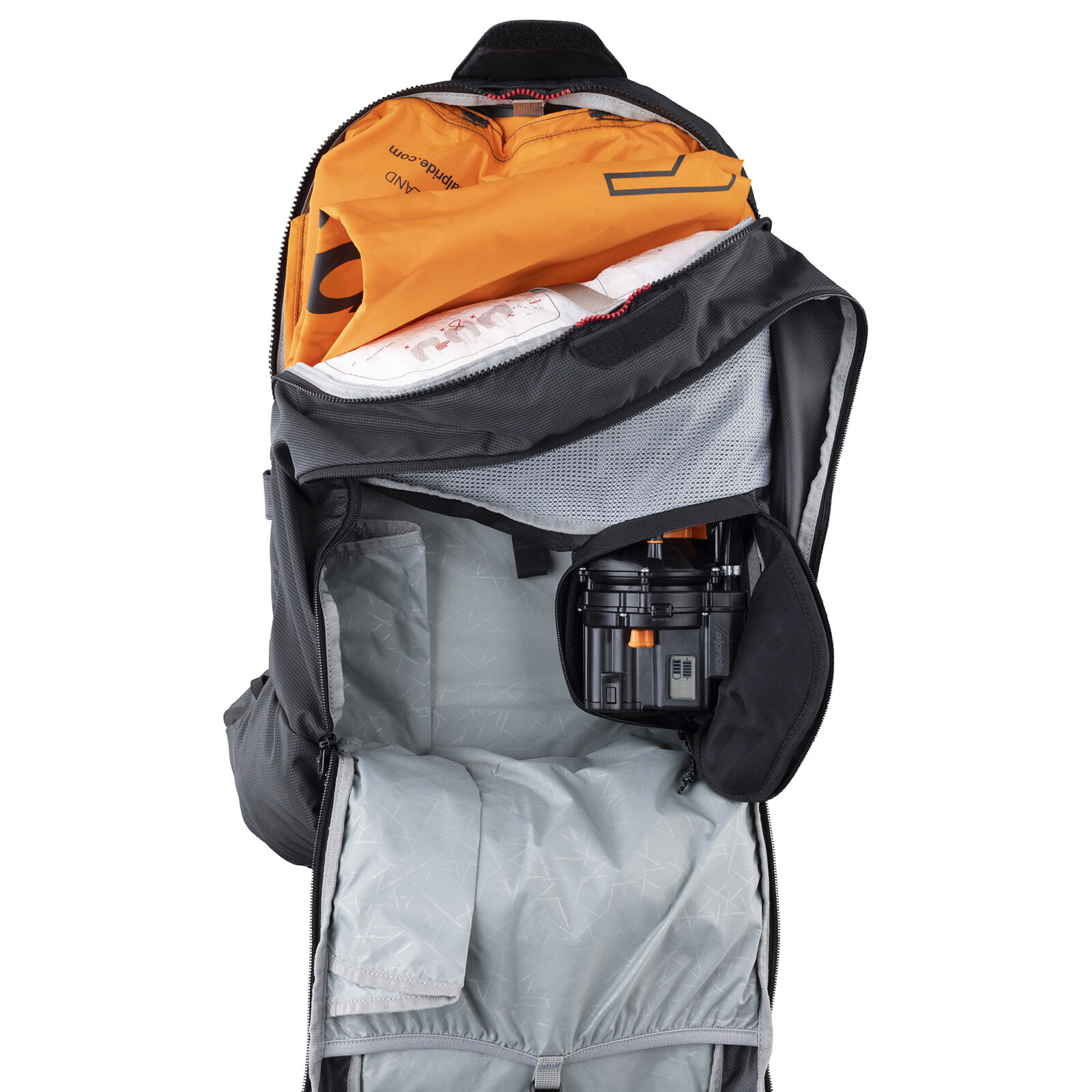 Line 22L E2 Avalanche Sac à dos, compartiments intérieurs, touche de couleur orange, support pour appareil photo