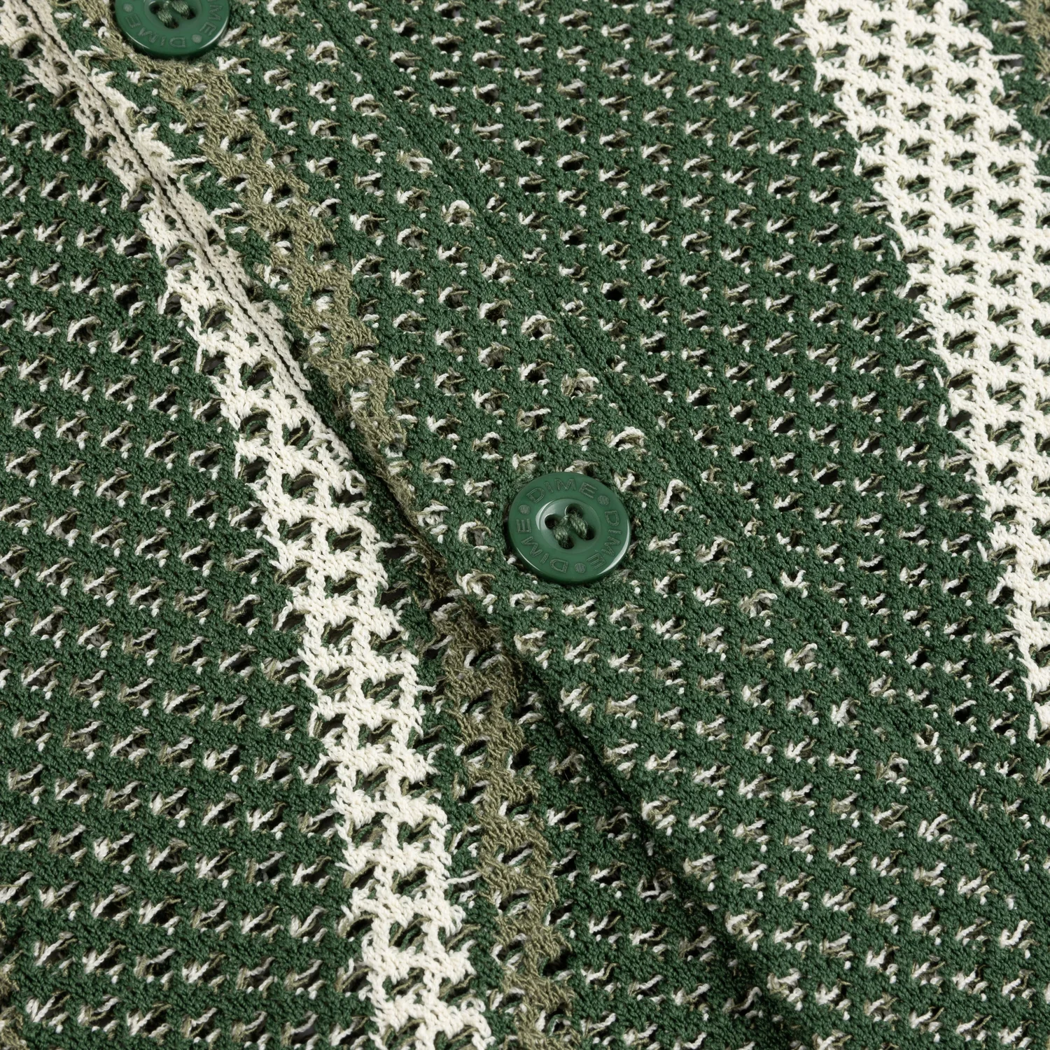 Soleil Button Up Knit Strickjacke, Strickstoff, Dunkelgrün, Cremefarbenes Muster, Knopfverschluss