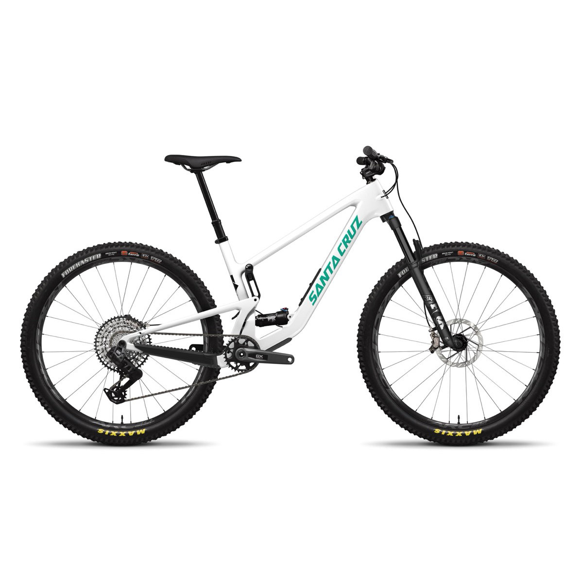 Tallboy C 5.0 GX AXS VTT, cadre blanc, tout suspendu, freins à disque, transmission Shimano