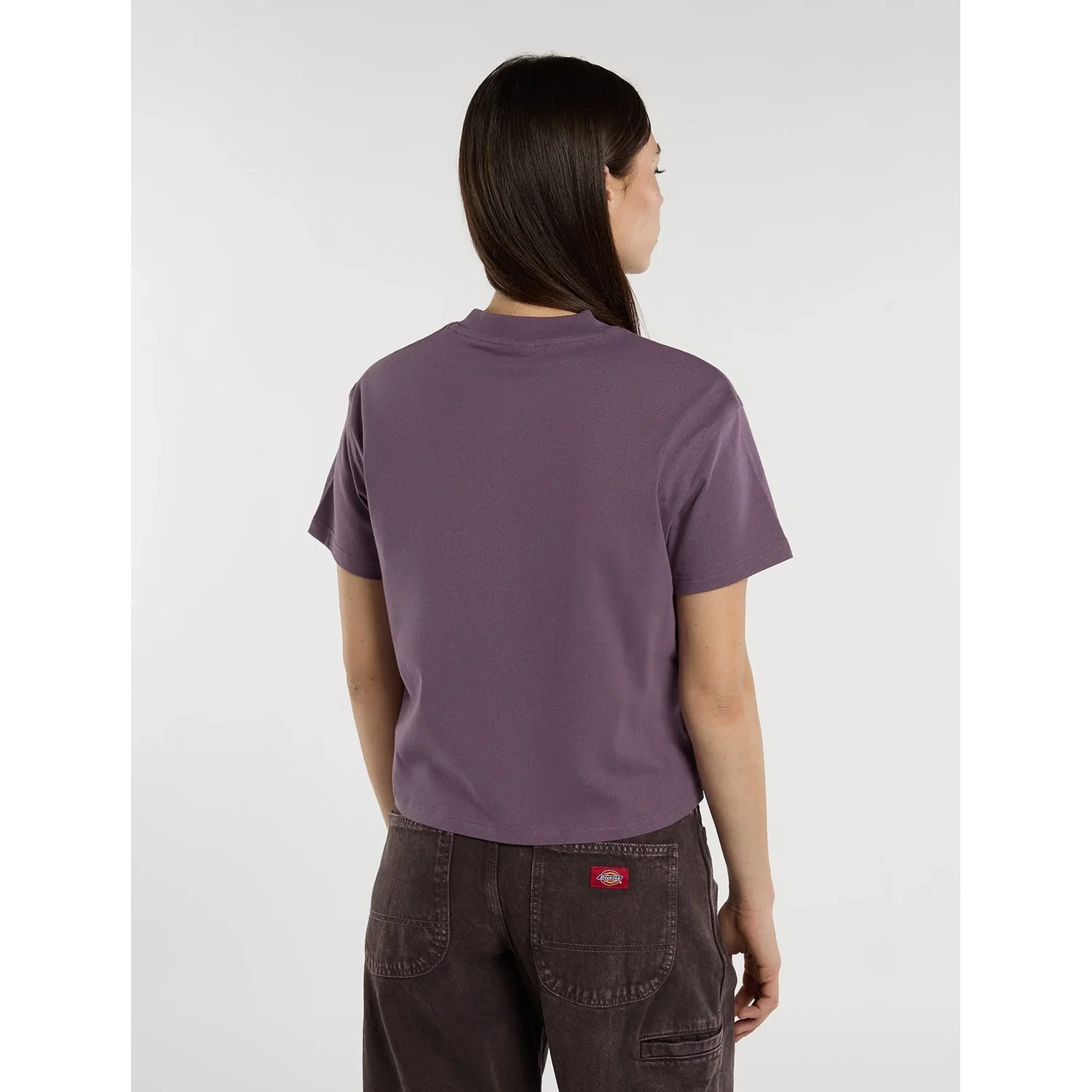 t-shirt, kurzarm, lila, baumwolle, basic tee, Damen-T-Shirt, Kurzarm, Rundhalsausschnitt, Violett, Unifarben