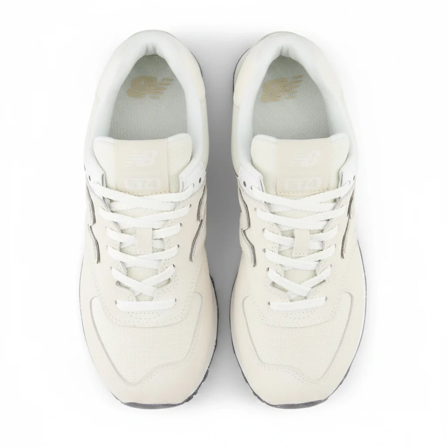 Wl574Rbl Baskets, blanches, chaussures de course, chaussures à lacets, en mesh