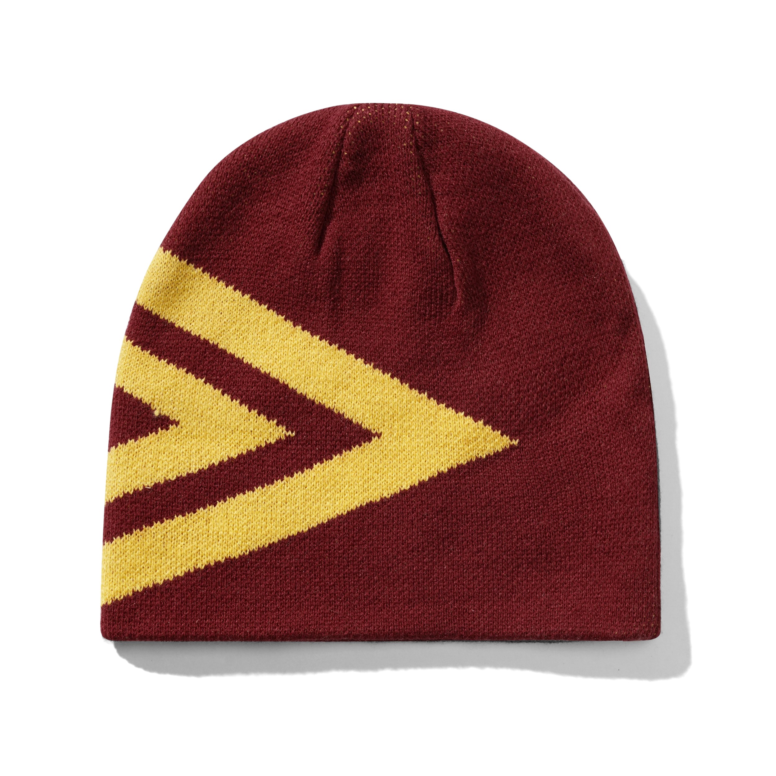 Mütze, Beanie, Wolle, Rots, Gelbes Muster