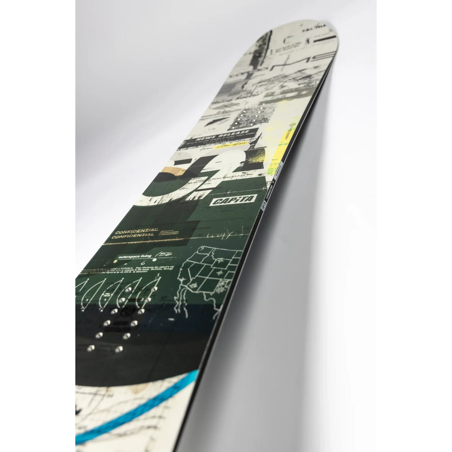 snowboard, grafik, deck, muster, grün-schwarz, Snowboard, Grafikdruck, Schwarz-grün, Mehrfarbig, Directional-Shape