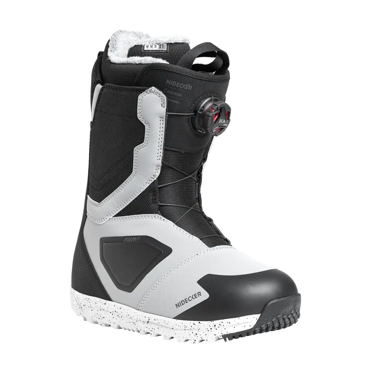 Cascade Women Snowboard-Schuh, Schwarz-weißer Stiefel, Lace Lock, Schneestiefel, Griffige Sohle, Schuh, Schneestiefel, Winterstiefel, Snowboardstiefel, Gummisohle