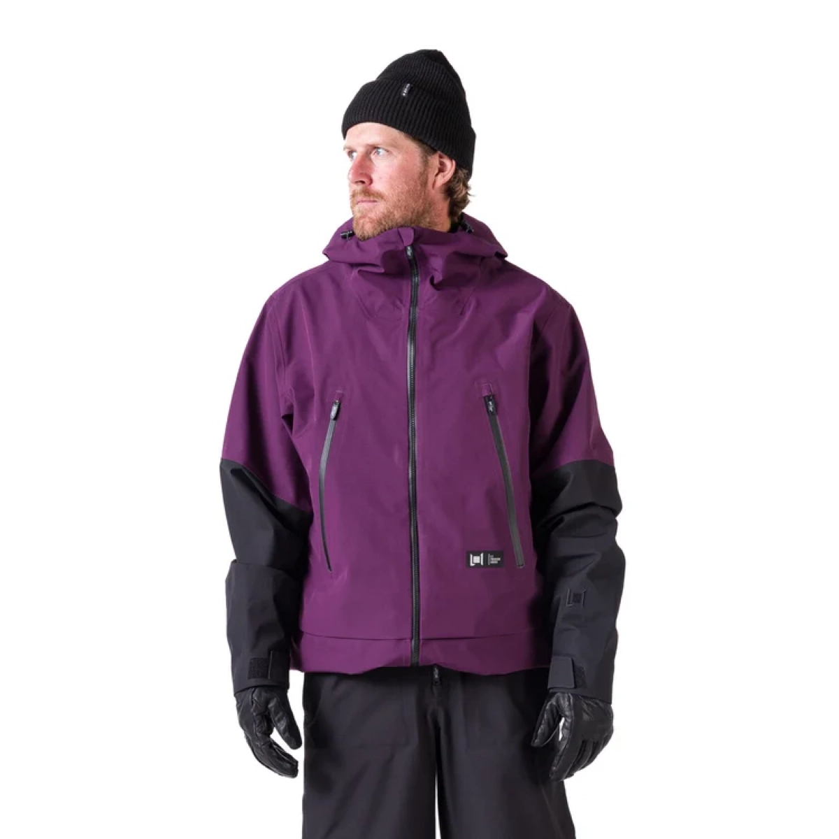 Veste, veste de snowboard, veste violette, capuche, fermetures éclair, veste de ski, violet, capuche, fermeture éclair, poches