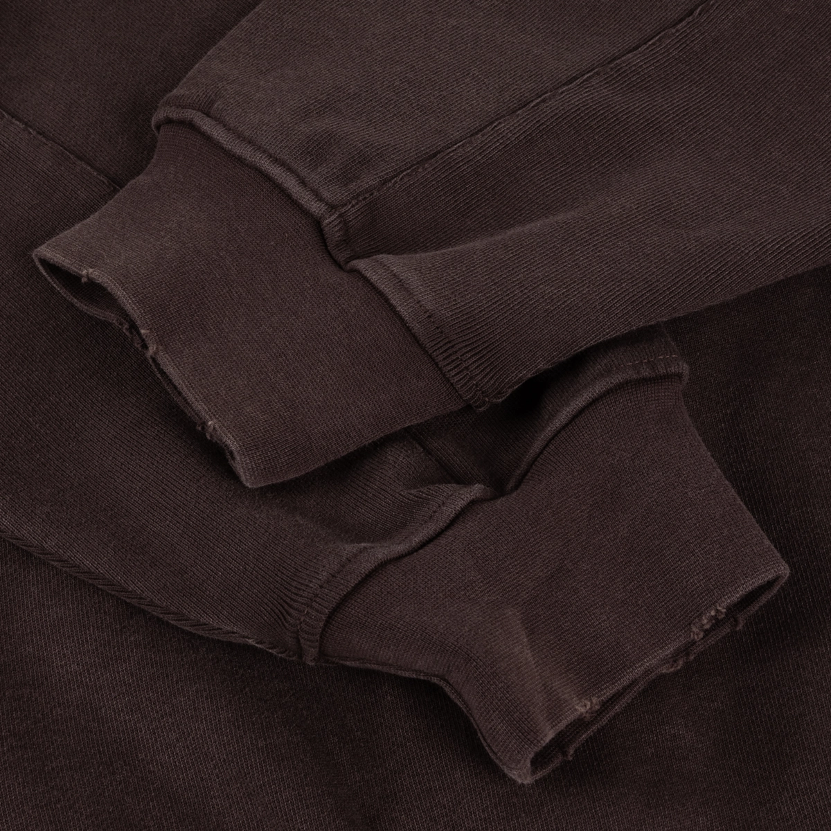 Distressed Terry Zip Hoodie Pull, sweat-shirt, tricot, marron, frais de port non inclus, sweat à capuche, pull, pull à capuche, marron foncé, coton