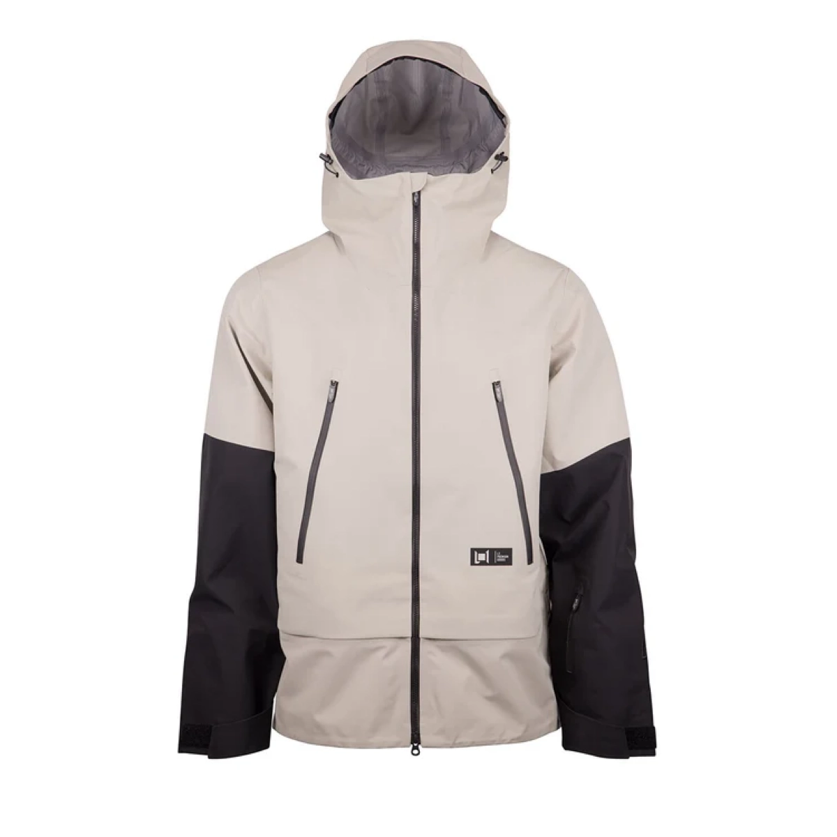 Veste pour homme, softshell, beige, gris/noir, fermeture éclair, veste, veste pour homme, hardshell, veste de pluie, capuche