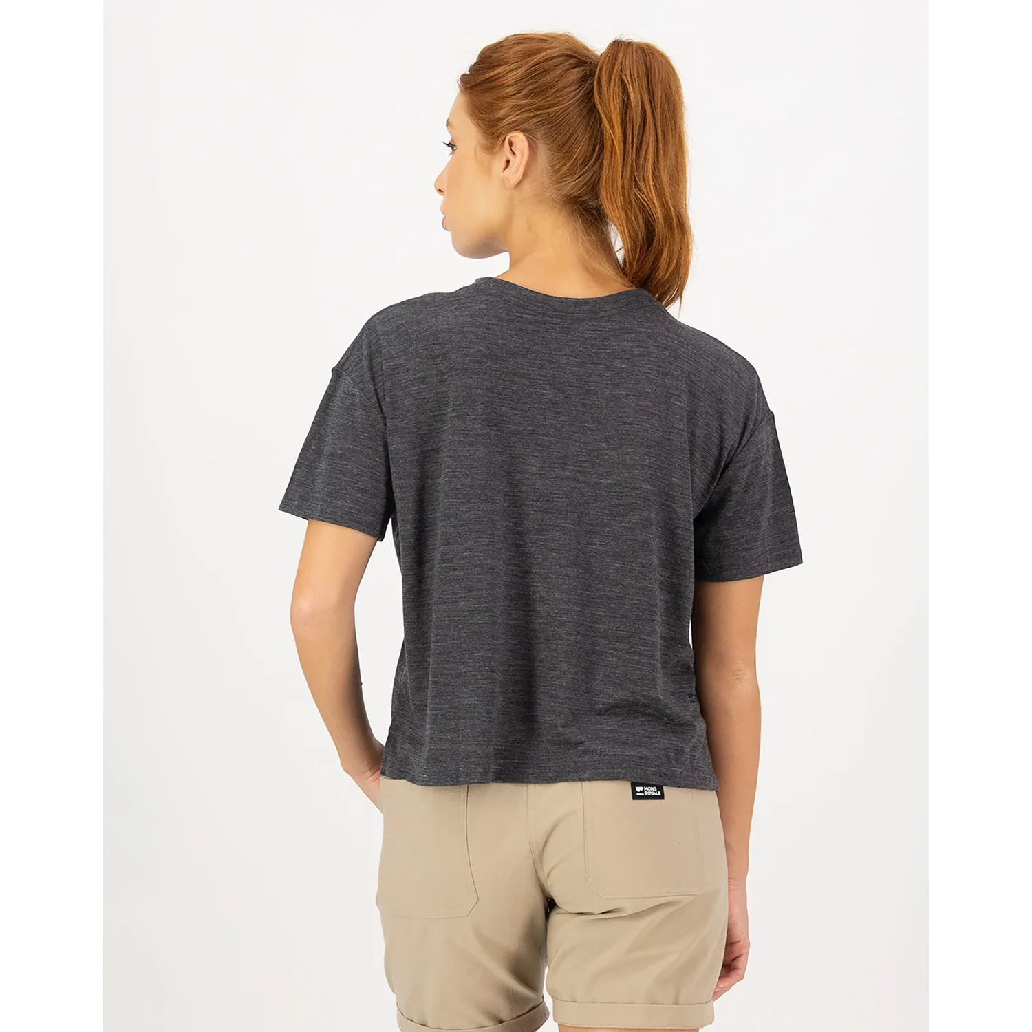 Zephyr Merino Tencel Boxy Tee Mons Royale Zephyr Merino Tencel Boxy Tee Smoke, vue 3
