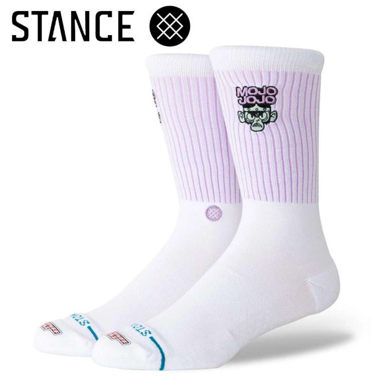 Chaussettes, montant jusqu'aux genoux, rayures texturées, lilas, Mojo Jojo