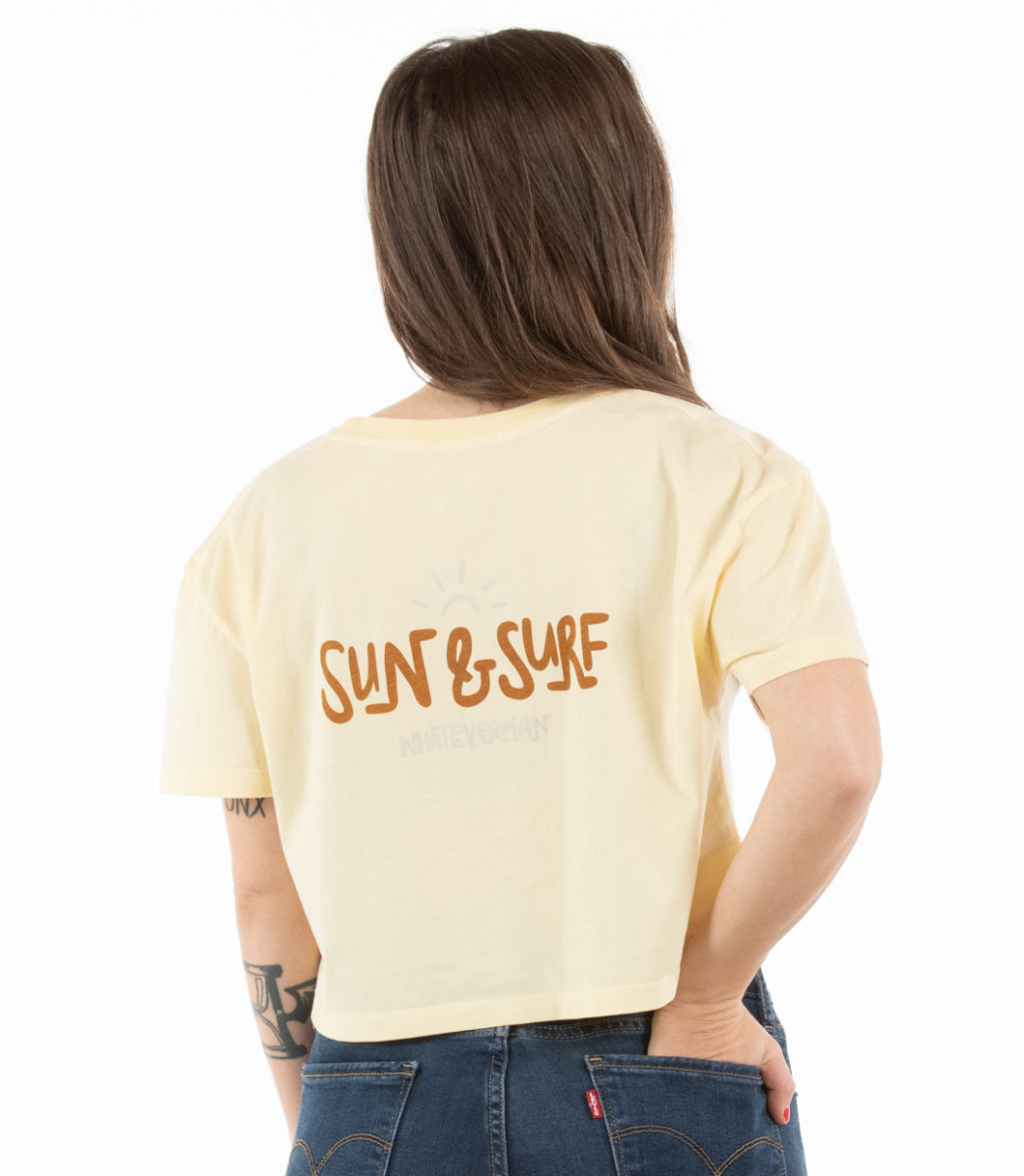 Sun'nd Surf Crop top T-shirt, jean, adulte, personne, femme