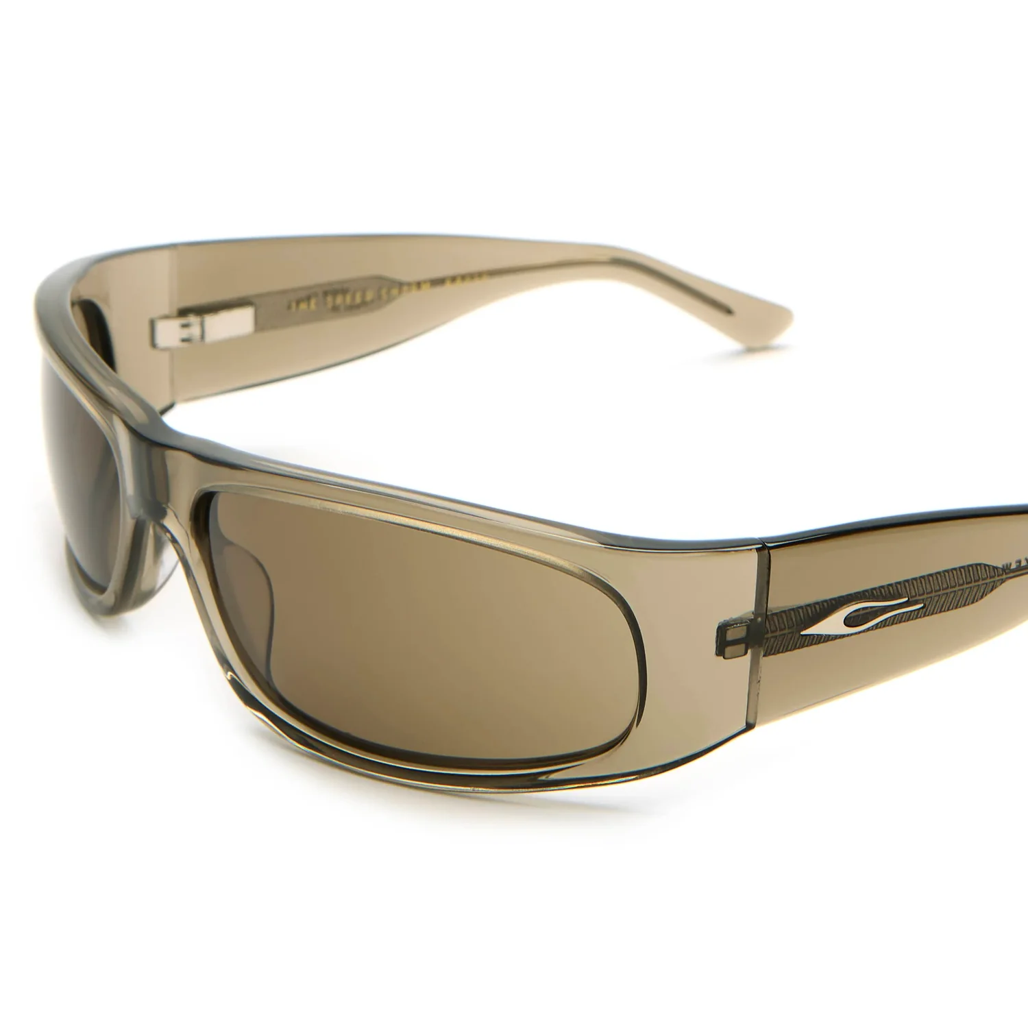 Sonnenbrille, Kunststoffgestell, Braunes Gestell, Getönte Gläser, Sportlicher Stil