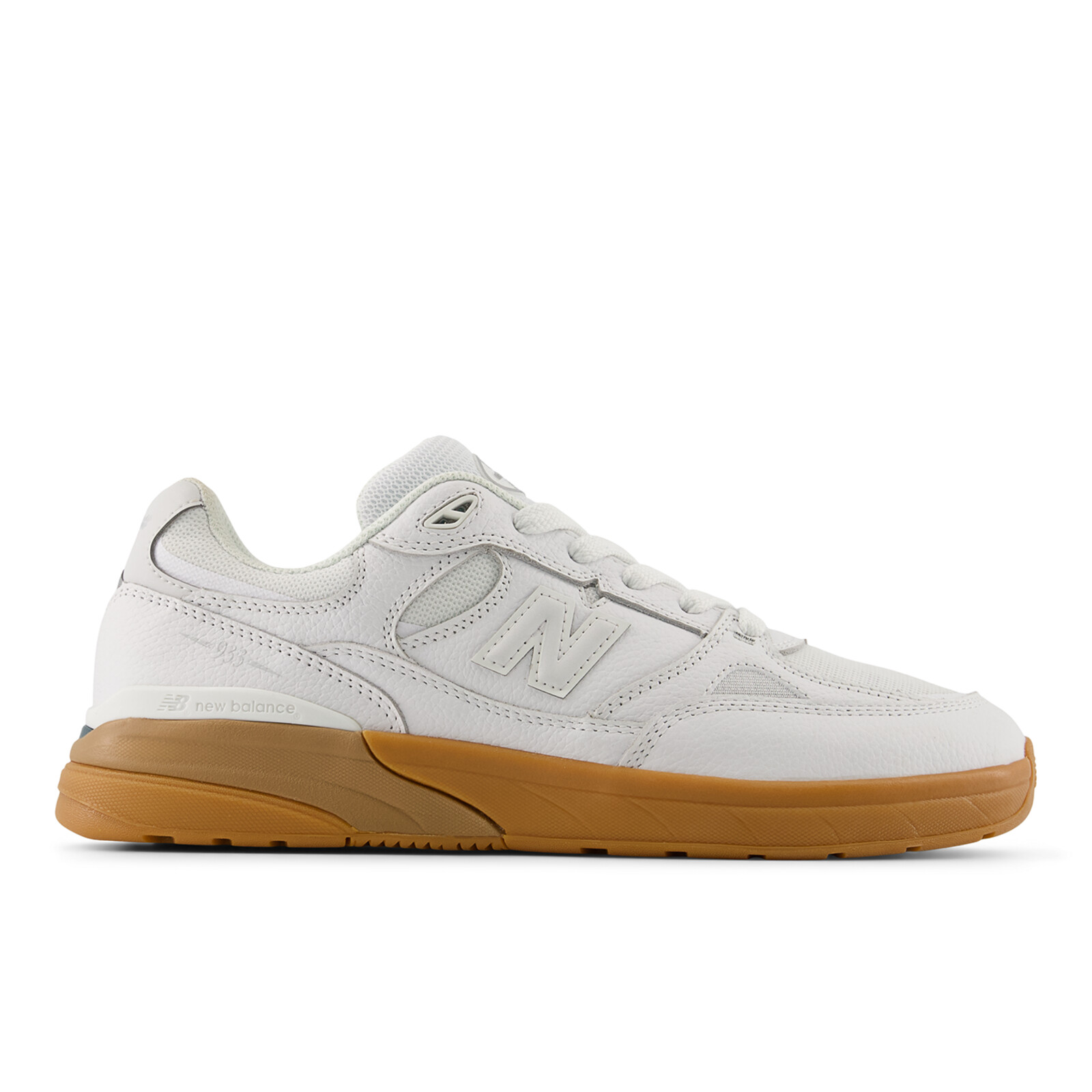 Baskets, blanches, en cuir, semelle en caoutchouc, New Balance