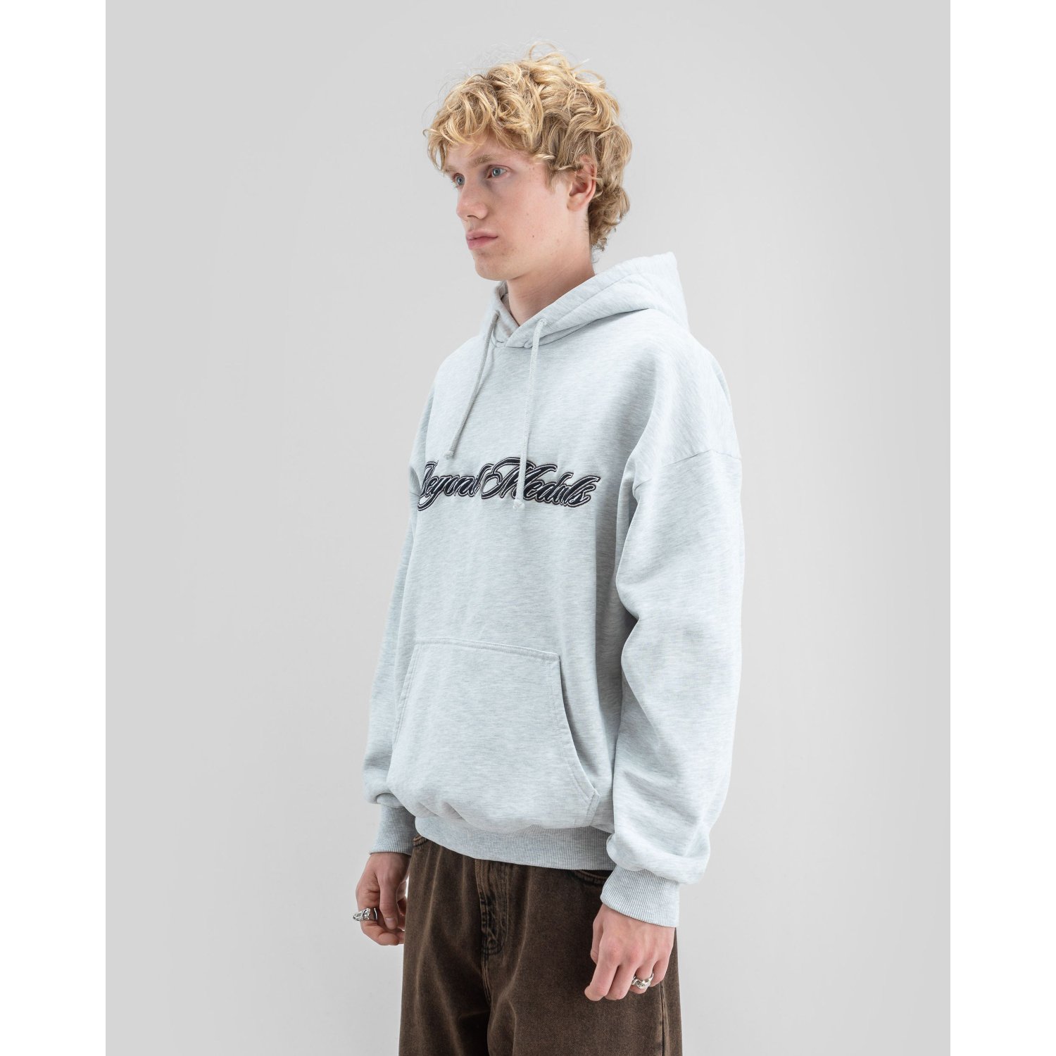 Script Hoodie hoodie, pullover, grafik, schriftzug, hellgrau, Hoodie, Sweatshirt, Kapuze, Frontprint, Hellgrau, Hoodie, Pullover, Grauer Hoodie, Kängurutasche, Kapuze