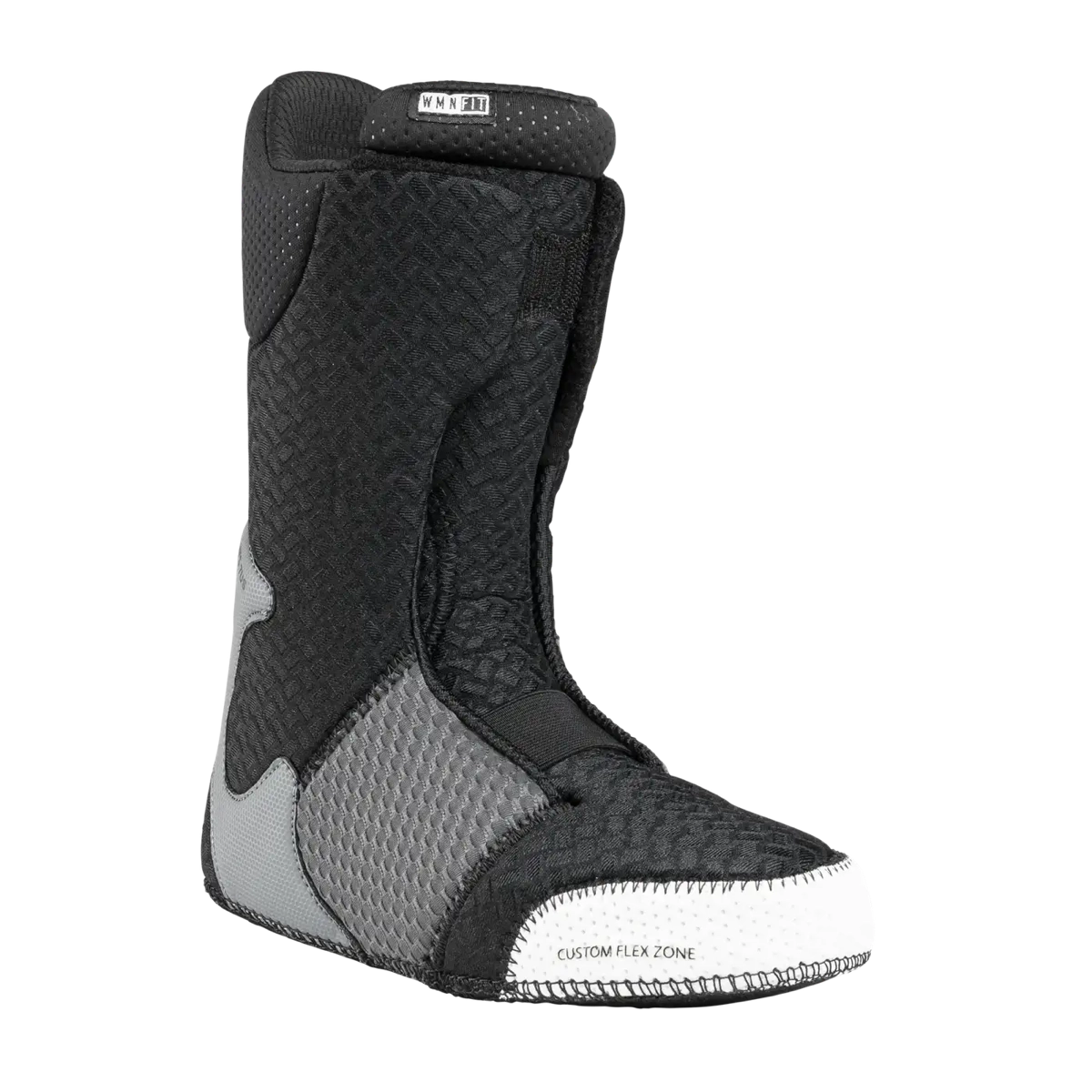 Chaussure de snowboard, chaussure, snowboard, bottine, Vibration, chaussure de snowboard, mi-mollet, noir, empiècements gris, tissu texturé