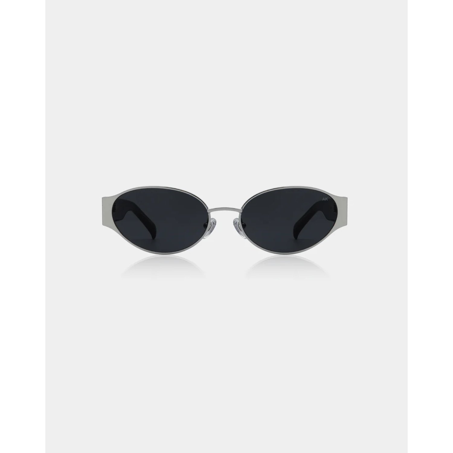 Bella Sonnenbrille, Oval, Rundrahmen, Schwarz, Metallrahmen