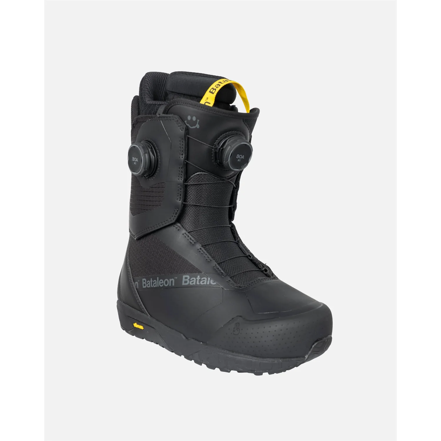 Snowboardstiefel, schwarz, BOA-Drehverschluss, Vibram-Sohle, hoher Schaft