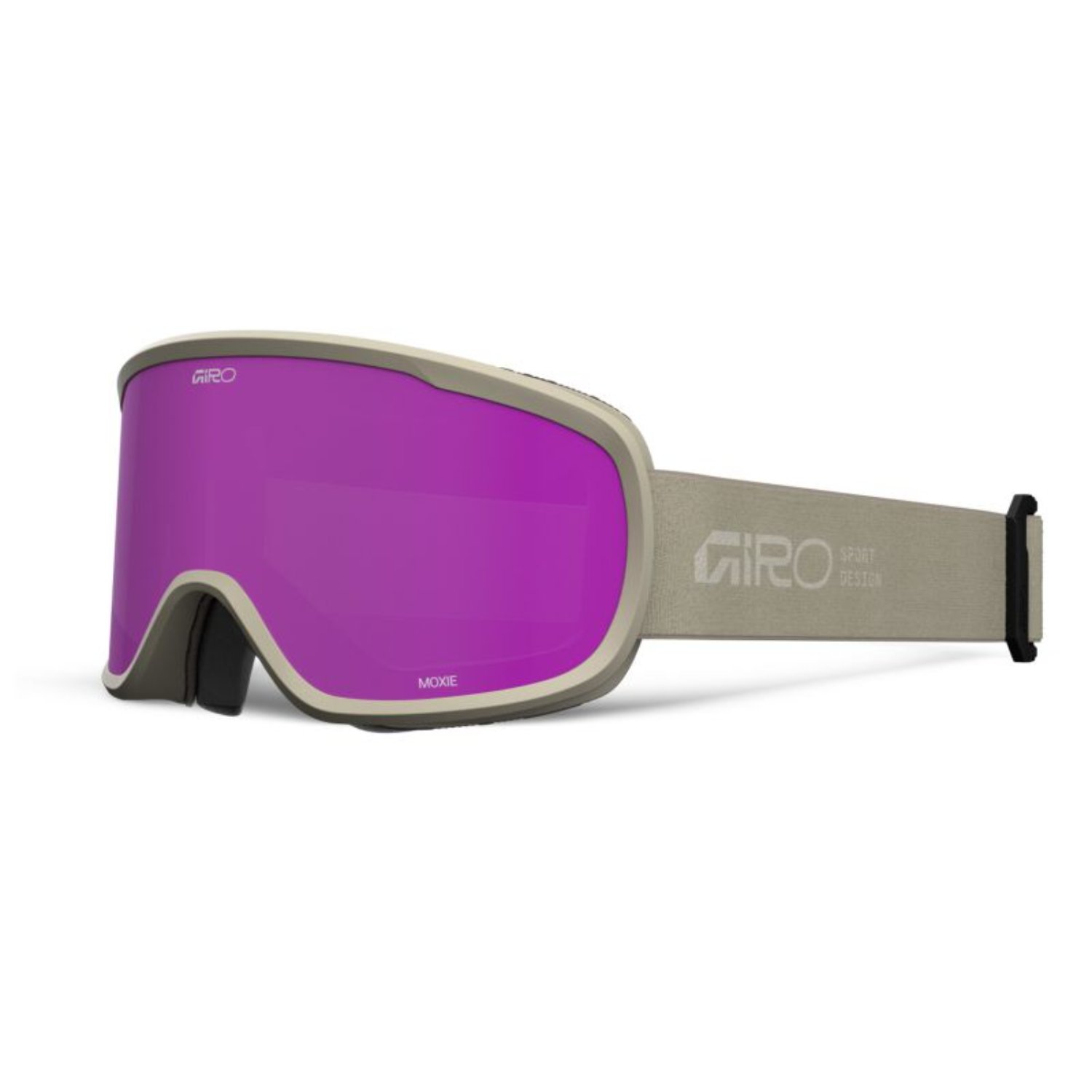 W Moxie Flash Goggle Lunettes de neige, lunettes de protection, verres miroités, monture beige, sangle de lunettes