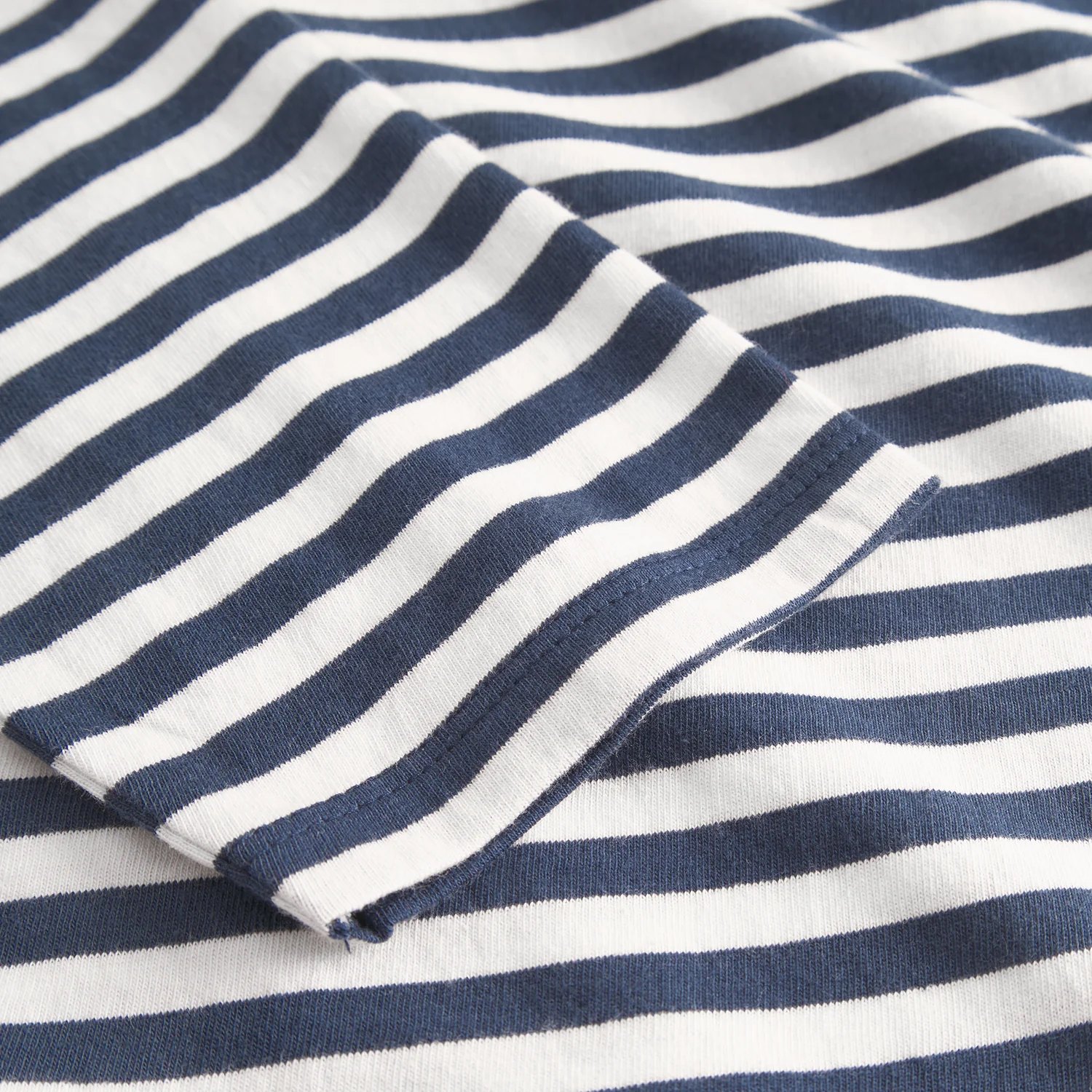 Ringelstoff, Marineblau, Weiß, Baumwolljersey