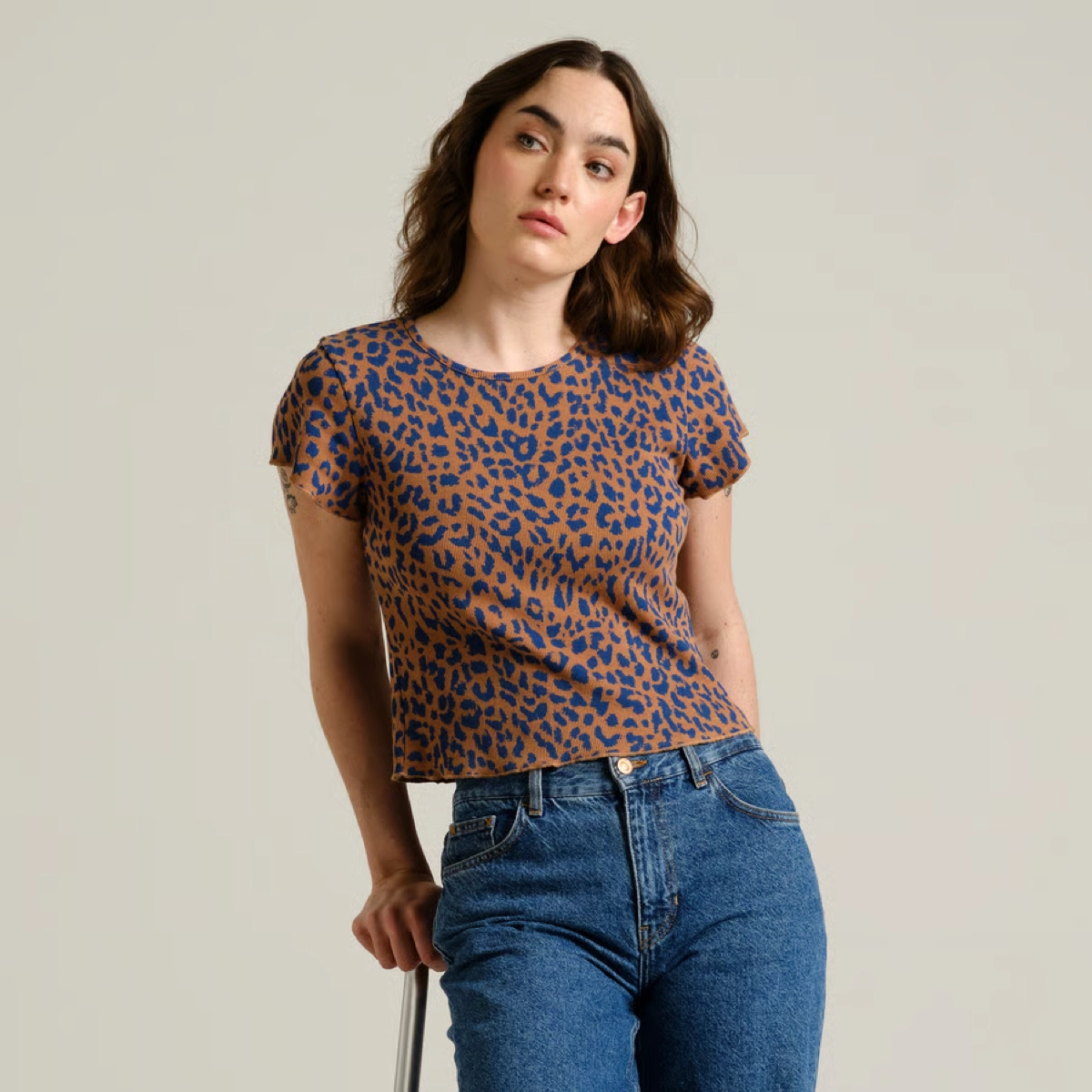 Rib Top Ven Leopard Light Rib Top Ven Leopard Light