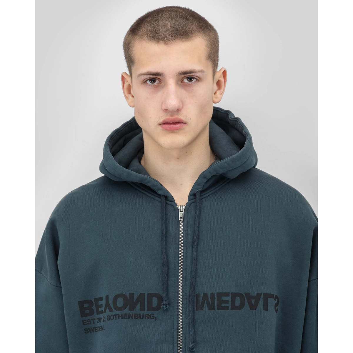 Reverse Logo Zip Hoodie