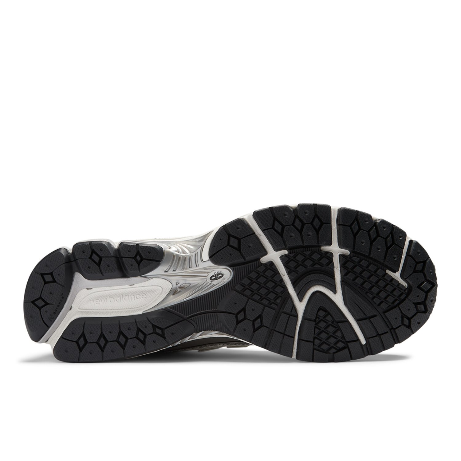 M 1906 Chaussure de course, semelle tout-terrain, semelle noire, chaussure de sport, touches de gris