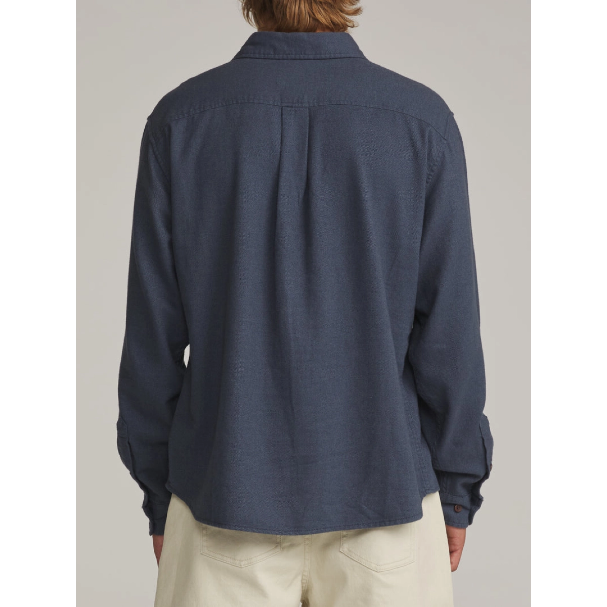 Twiller Flannel Shirt Hemd, Langarm, Kragen, Rückenansicht, blau