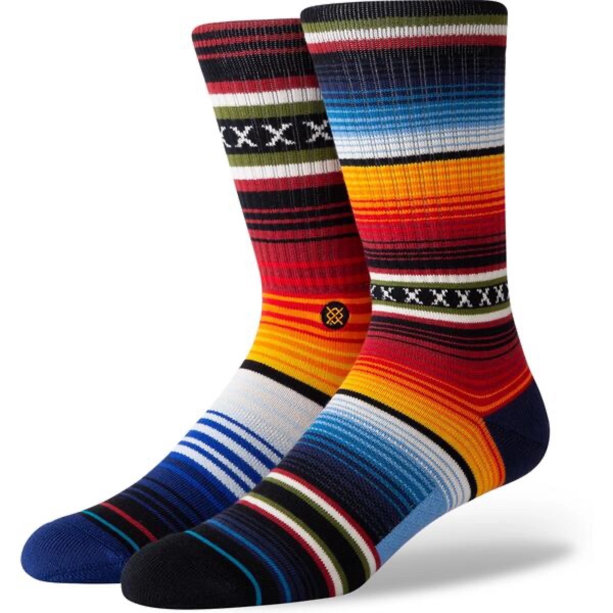 Chaussettes, unisexe, rayées, montant jusqu'à la cheville, multicolores