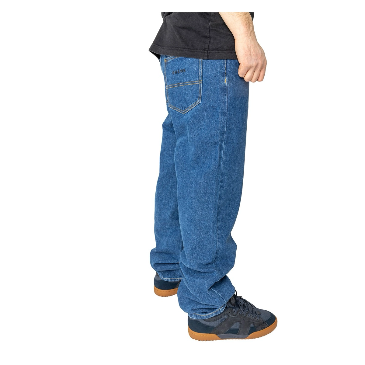 Jeans, Denim, Hintertasche, Blau, Lockere Passform
