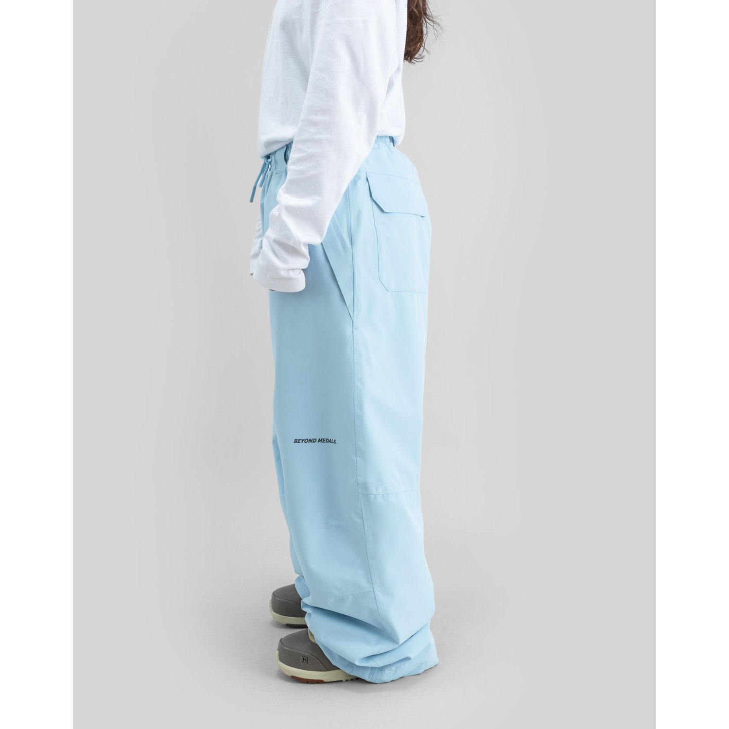 Hose, Snow pants, Helles Blau, Cargo-Tasche, Kordelzug Taille