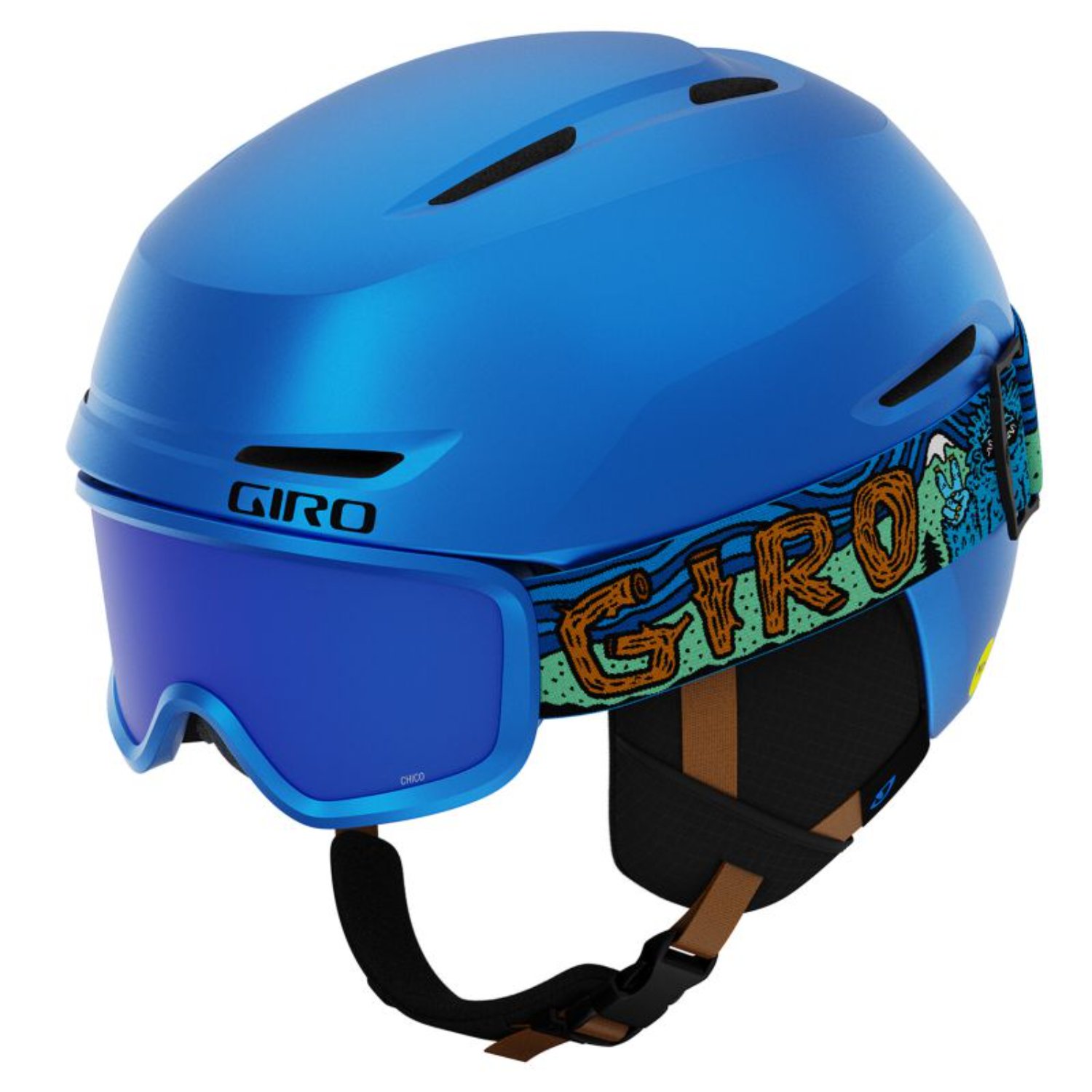 Skihut, Giro, Snowboardhelm, Schwarzblau, Gurtband-Detail
