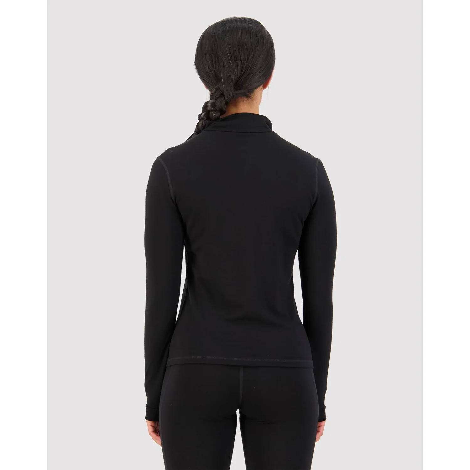 Damenoberteil, Langarmshirt, Schwarz, Rollkragen, Eng anliegend