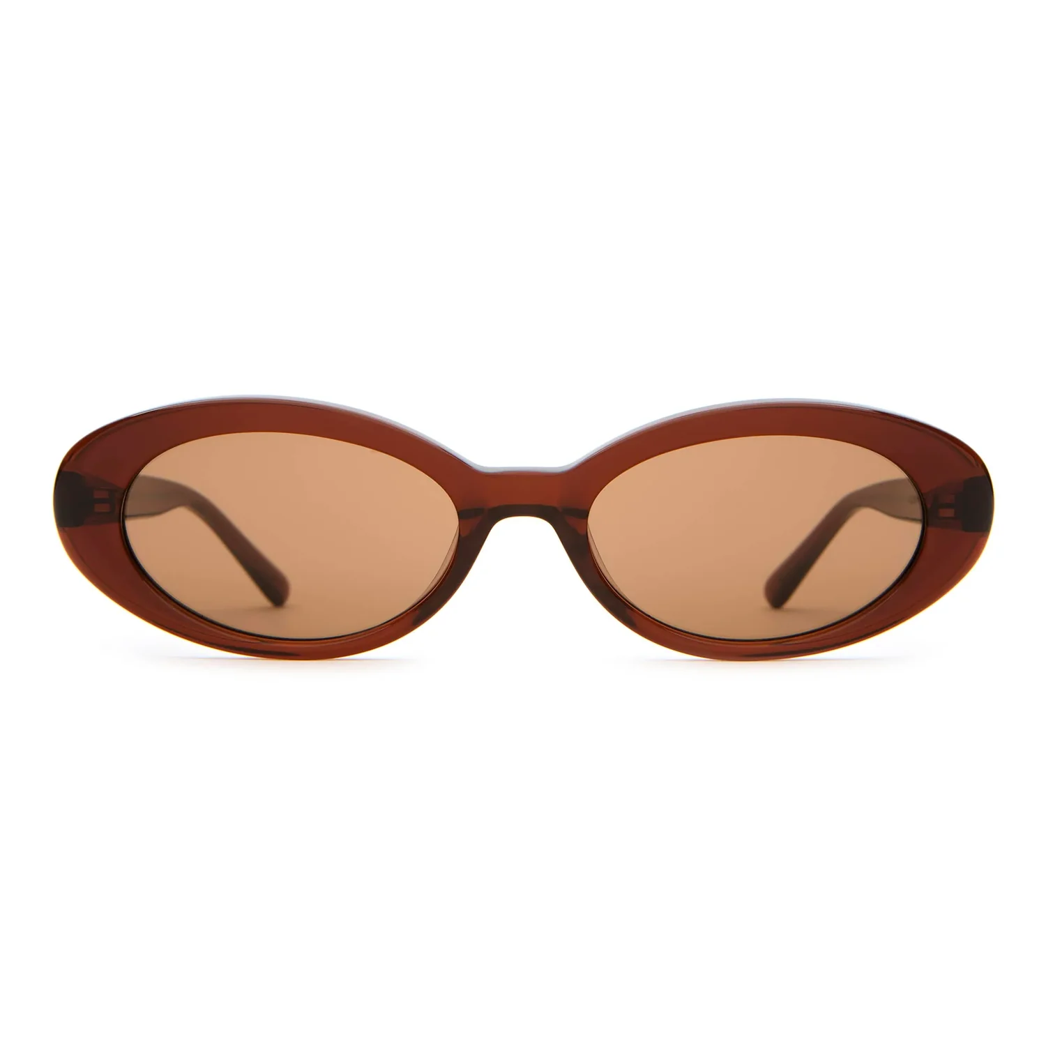 The Sweet Leaf Sonnenbrille, ovale Gläser, braunes Gestell, getönte Gläser