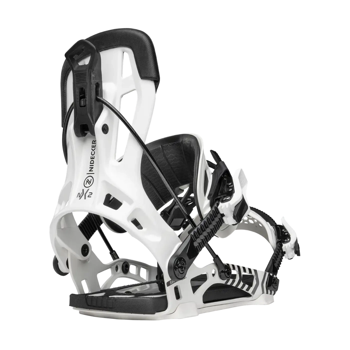 Fixation de raquettes, fixations de raquettes, fixations blanches, fermeture rapide, sangle de talon, fixations de snowboard, réglables, blanches, touches de noir, fixation à enfiler