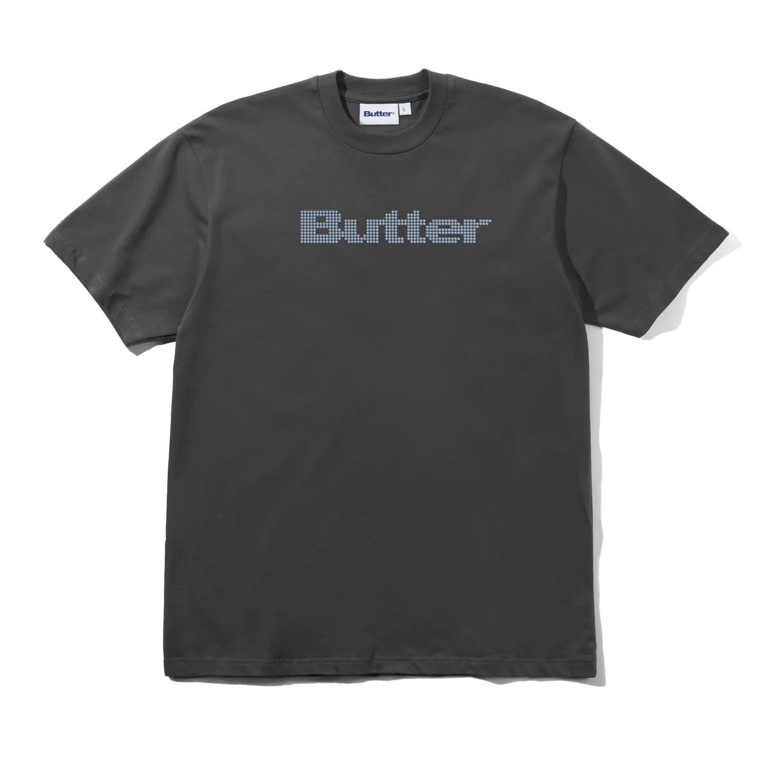 T-shirt à manches courtes, col rond, couleur anthracite, avec logo imprimé