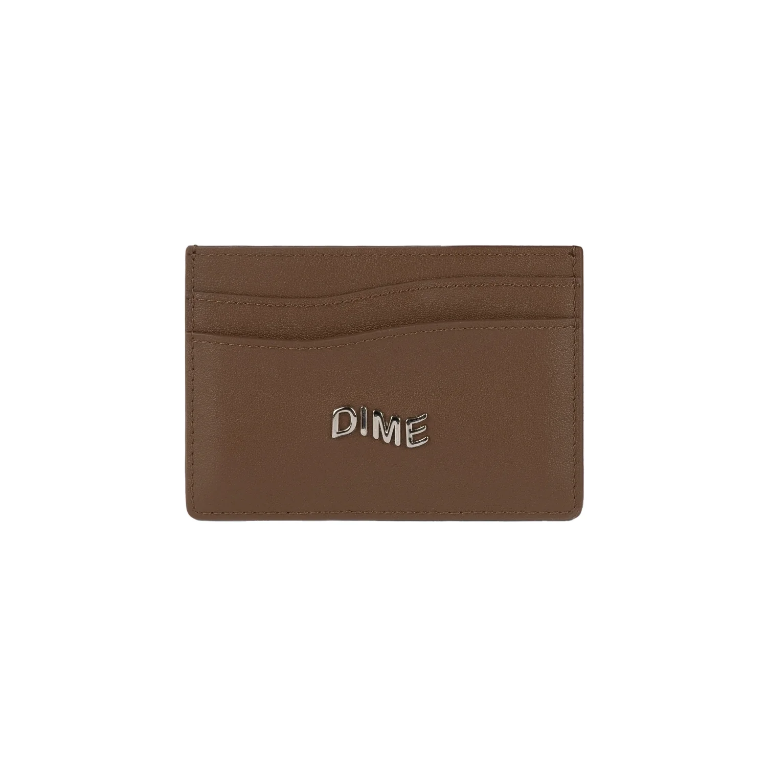 Leather Cardholder Étui à cartes, marron, compartiments à cartes, logo métallique