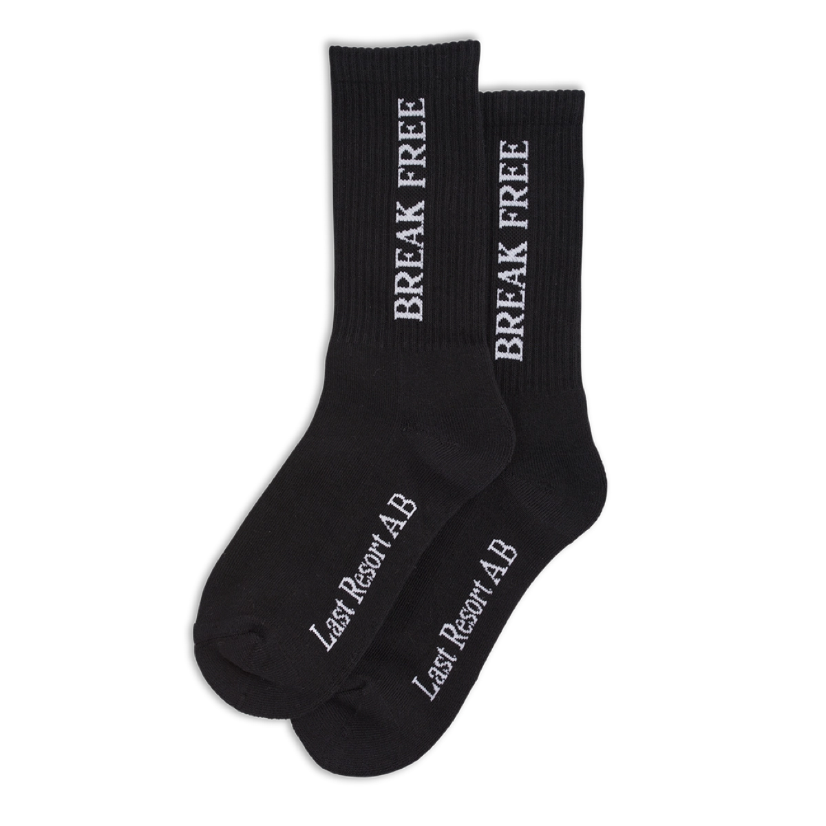 Break Free Socks Socken, Schwarz, Knit, Crew, Text-Label