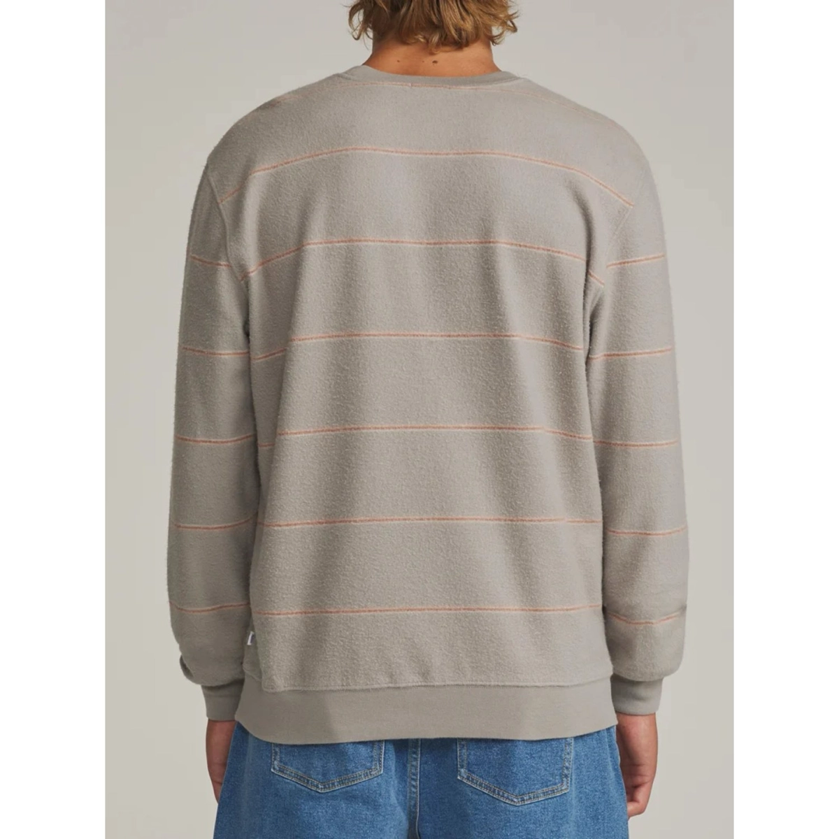 Parks Crew sweat-shirt, polaire, rayé, gris, manches longues