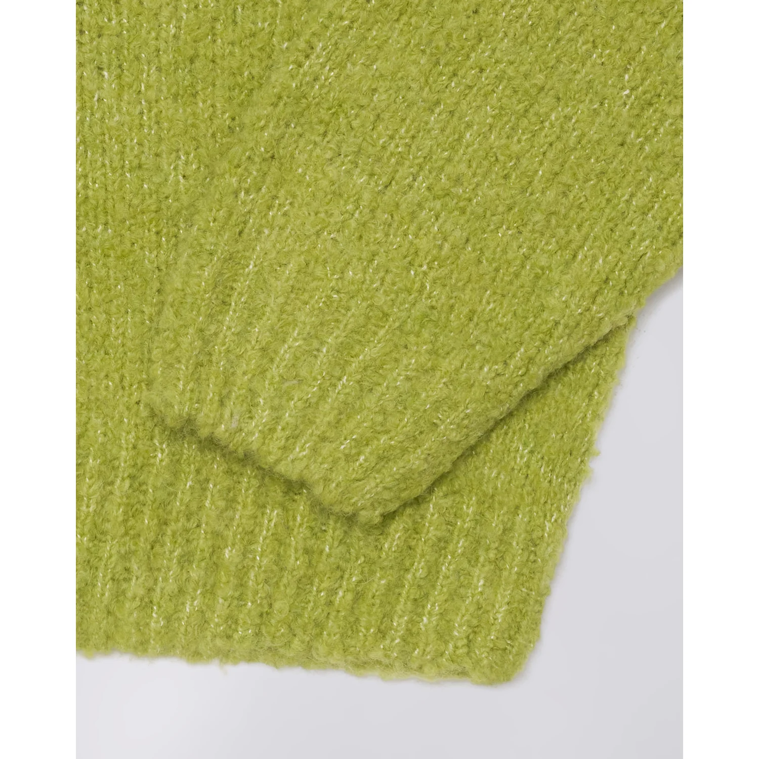 Strickware, limettengrün, Flauschige Textur, Grobstrick