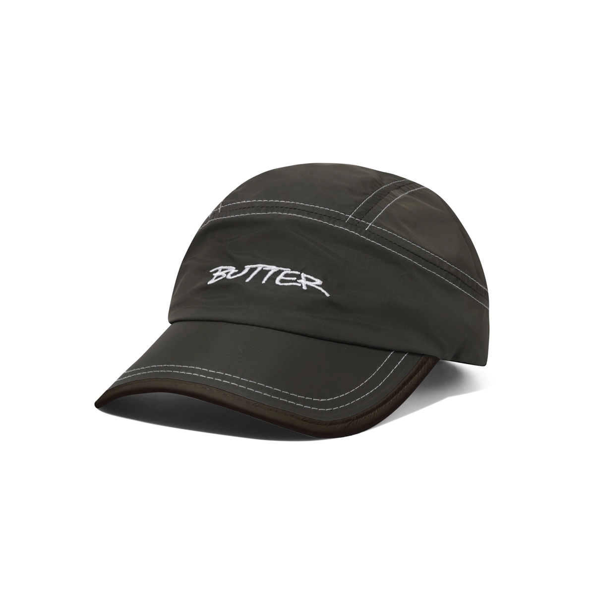 Baseball Cap, gesticktes Logo, dunkelgrau, Stiche, gekrümmter Schild, Cap, Baseball-Cap, Olive, Stitching, Buttler logo
