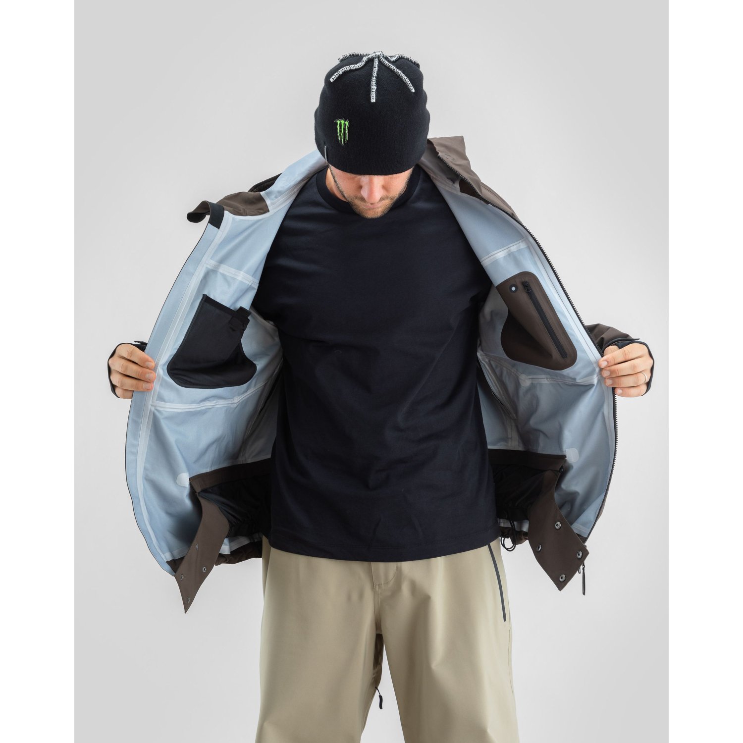 Pro Tech Jacket 3L jacke, windbreaker, oberbekleidung, hellblaues futter, Reißverschluss