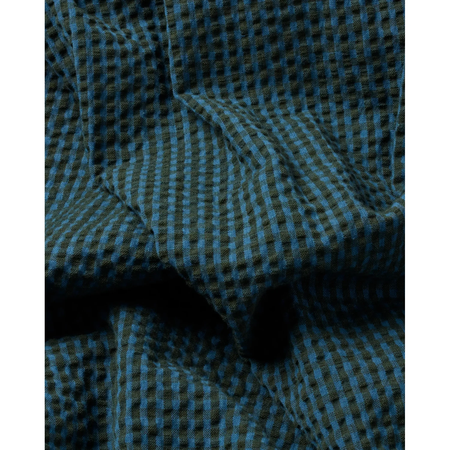 Karostoff, Blau-schwarz, Baumwollstoff, Gewebte Struktur