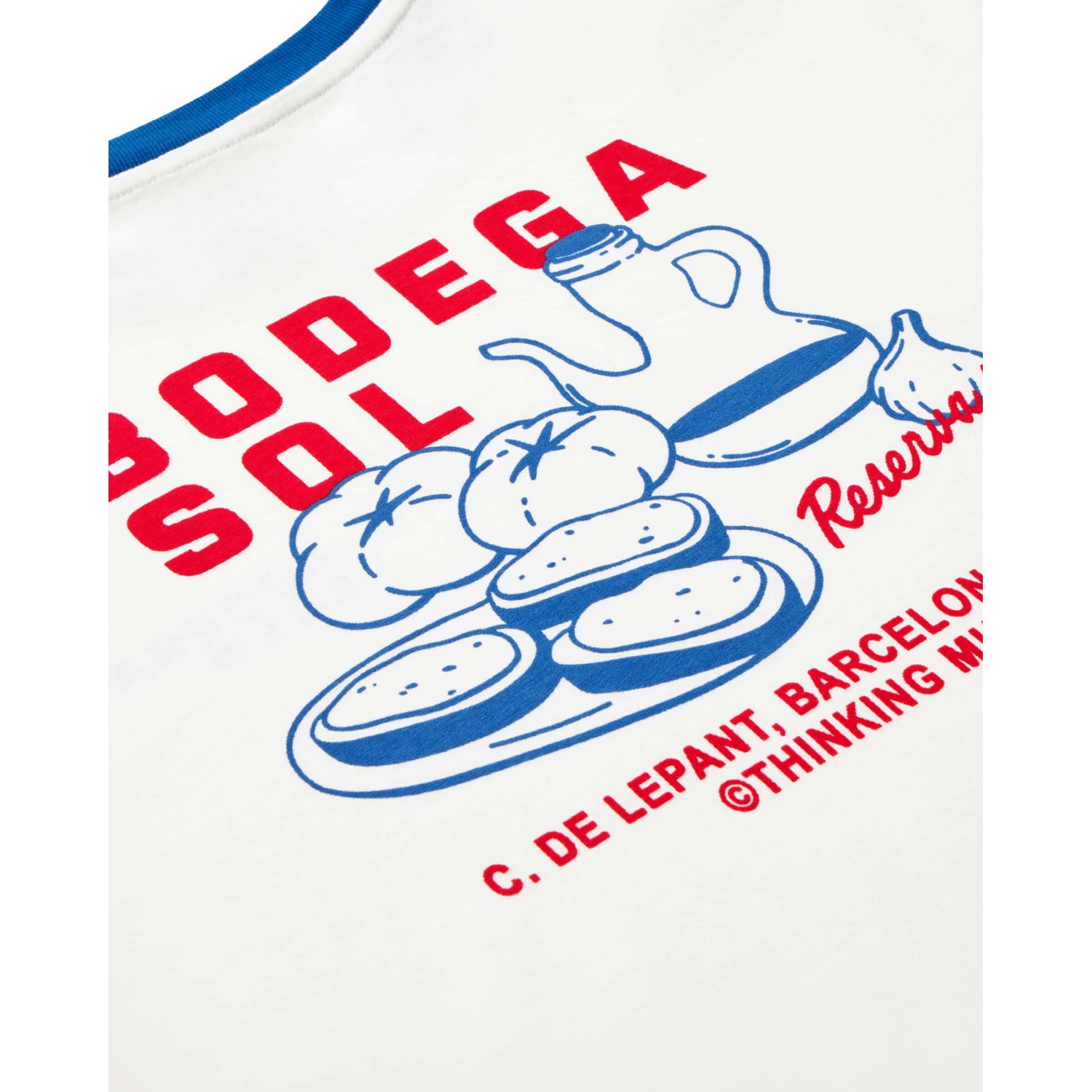T-shirt, t-shirt à motif, blanc, bleu, slogan