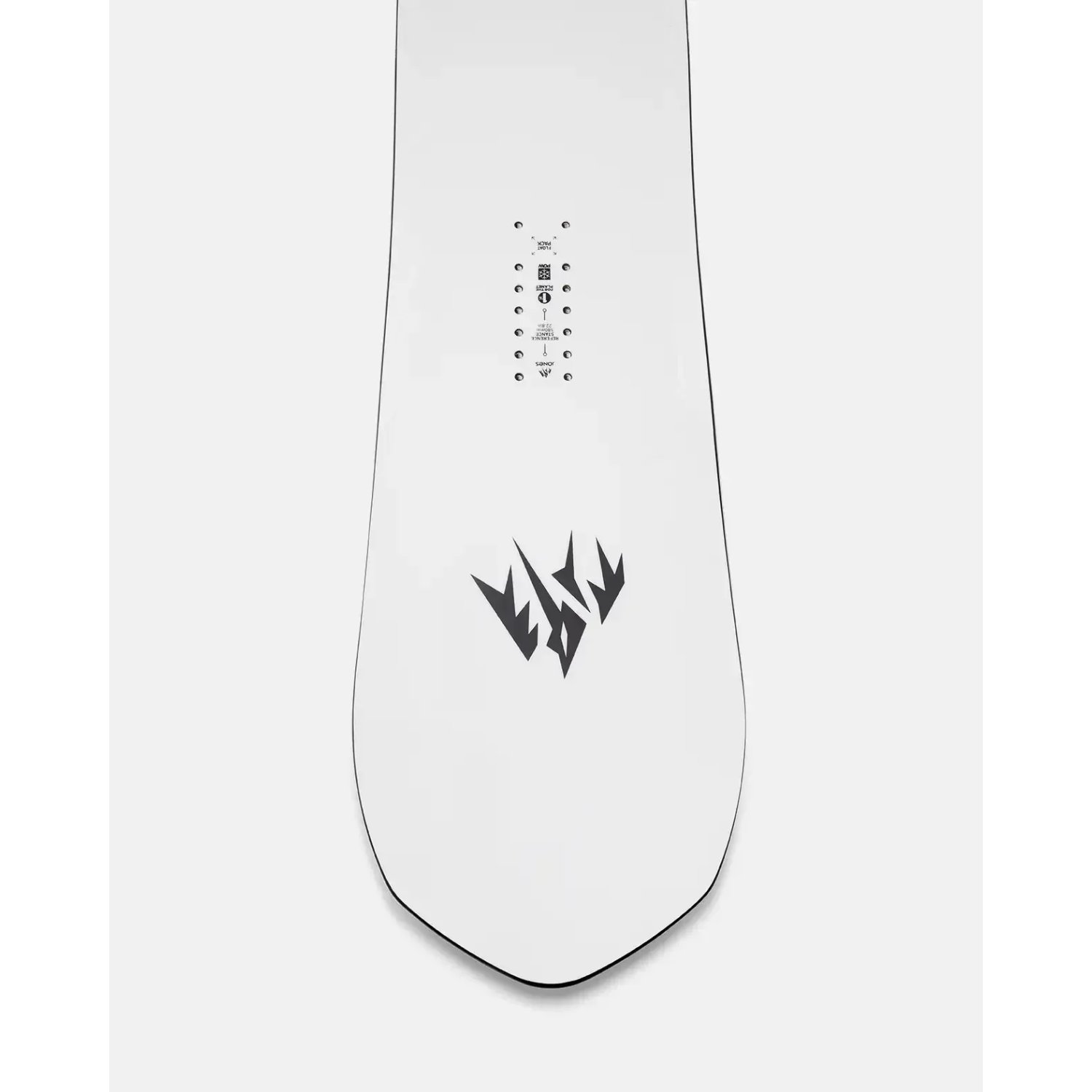 Snowboard, splitboard, blanc, motif, fixations visibles